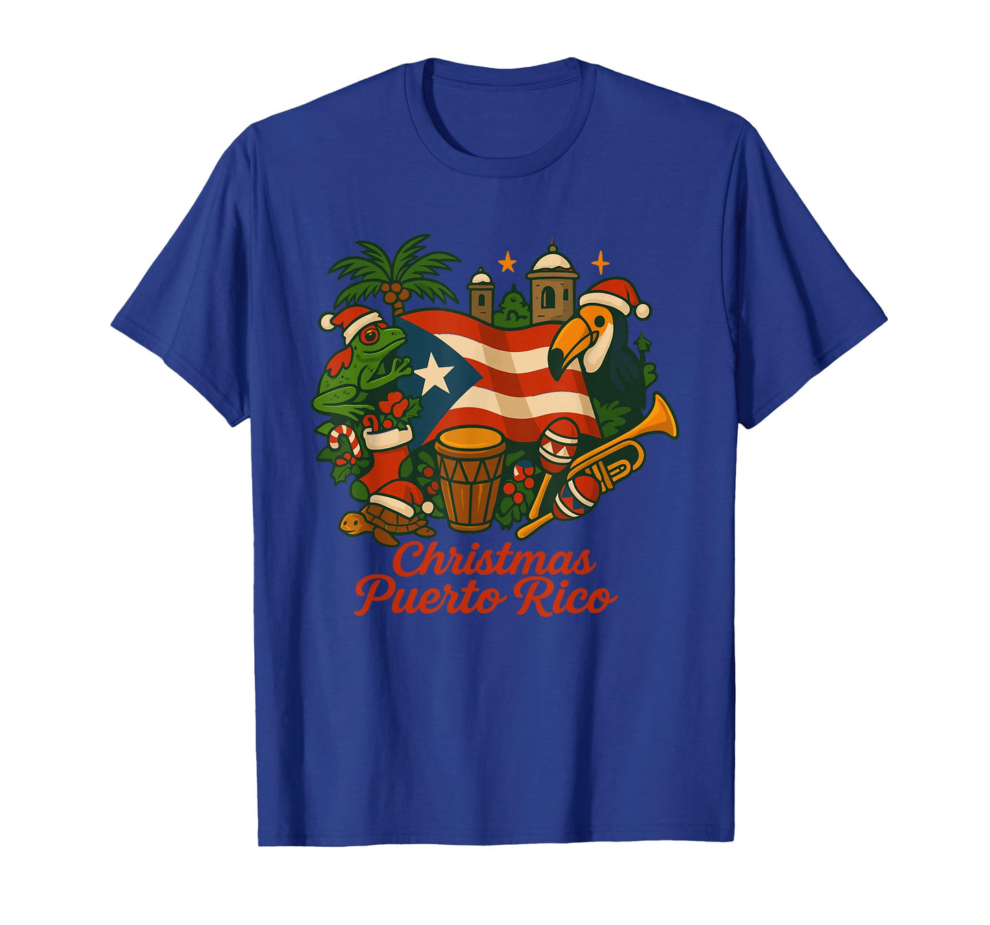 Puerto Rico Christmas CoquΓ Flag Holiday T-Shirt