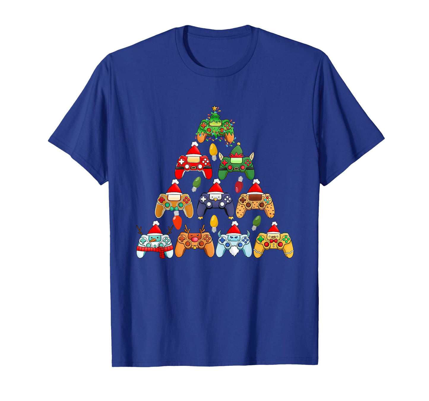 Beans Hot Tees Unisex-Adults Christmas T-Shirt Black Small Video Game Controller Christmas Tree Gamer Boy Girl Funny
