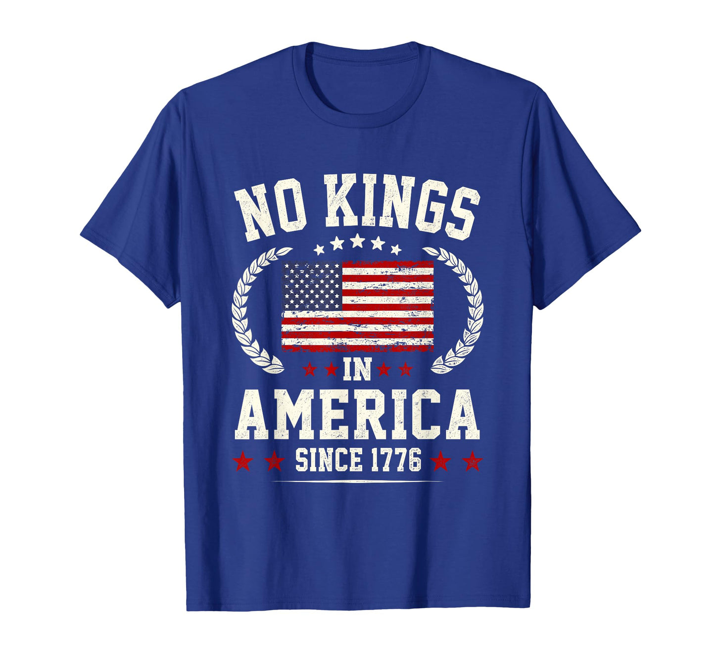 No Kings in America America Flag Vintage No Kings Vintage T-Shirt