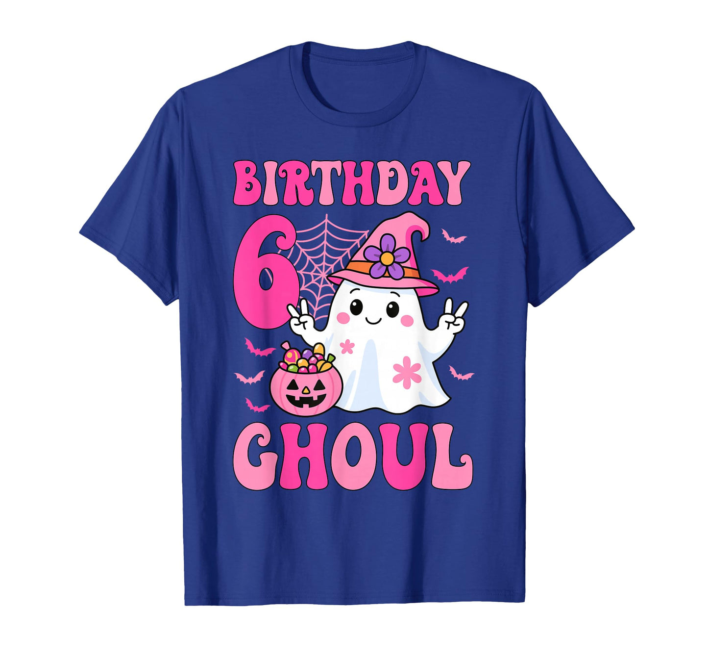 I'm 6 Years Old Girls Cute Ghost It's My 6th Birthday Ghoul T-Shirt