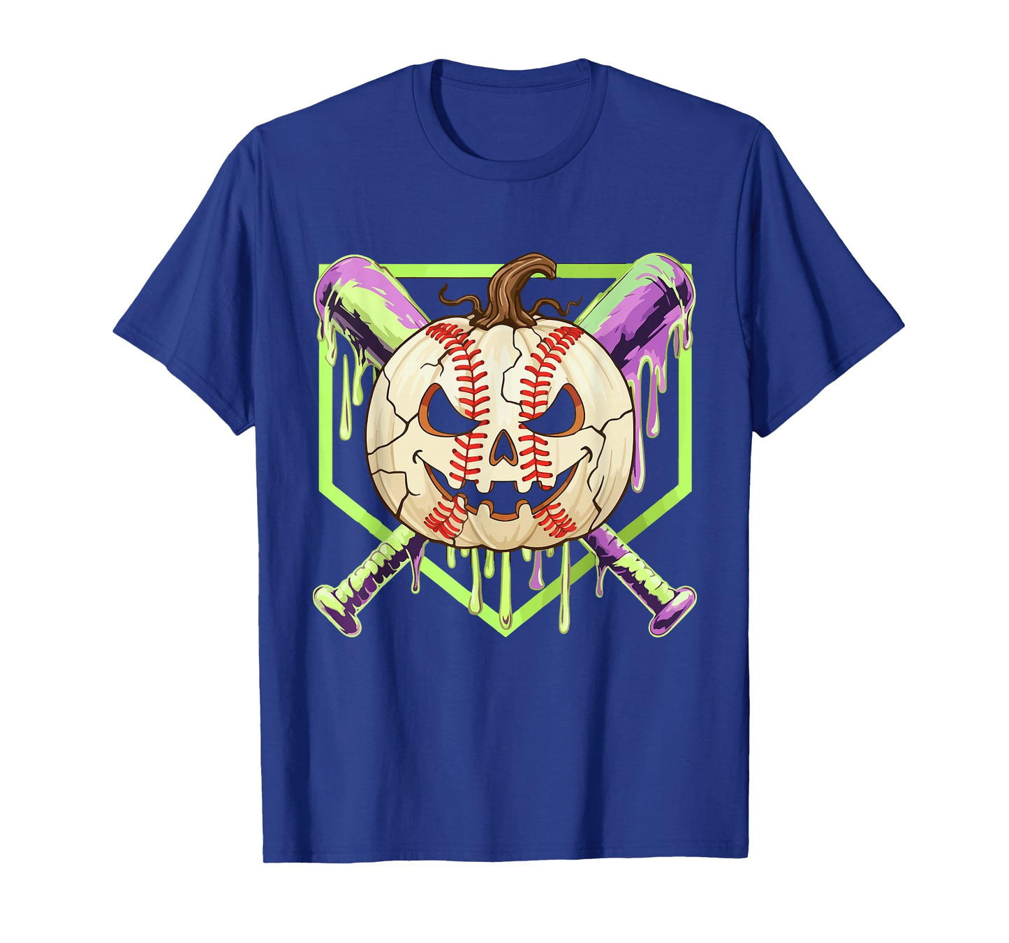 Baseball Pumpkin Halloween Baseball Drip Spooky Halloween T-Shirt