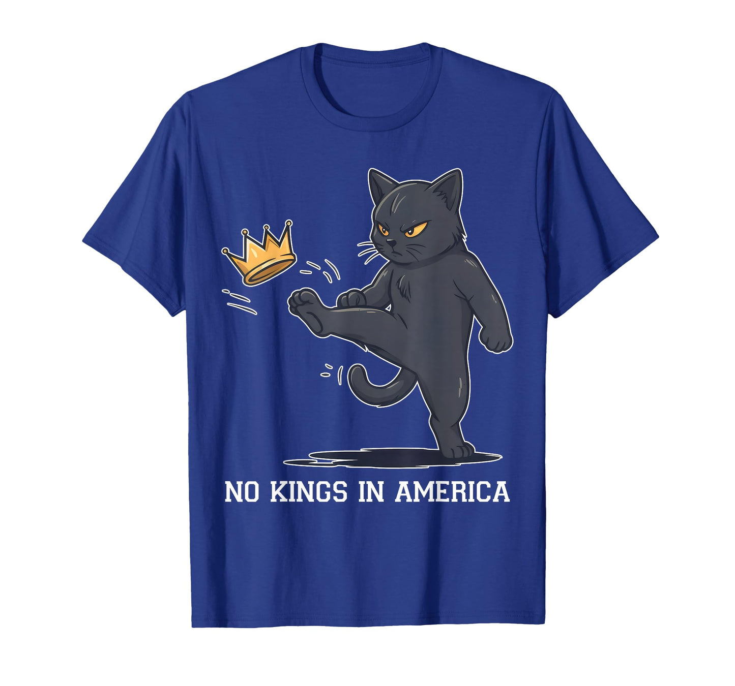 No Kings in America Political Funny Cat Protest T-Shirt