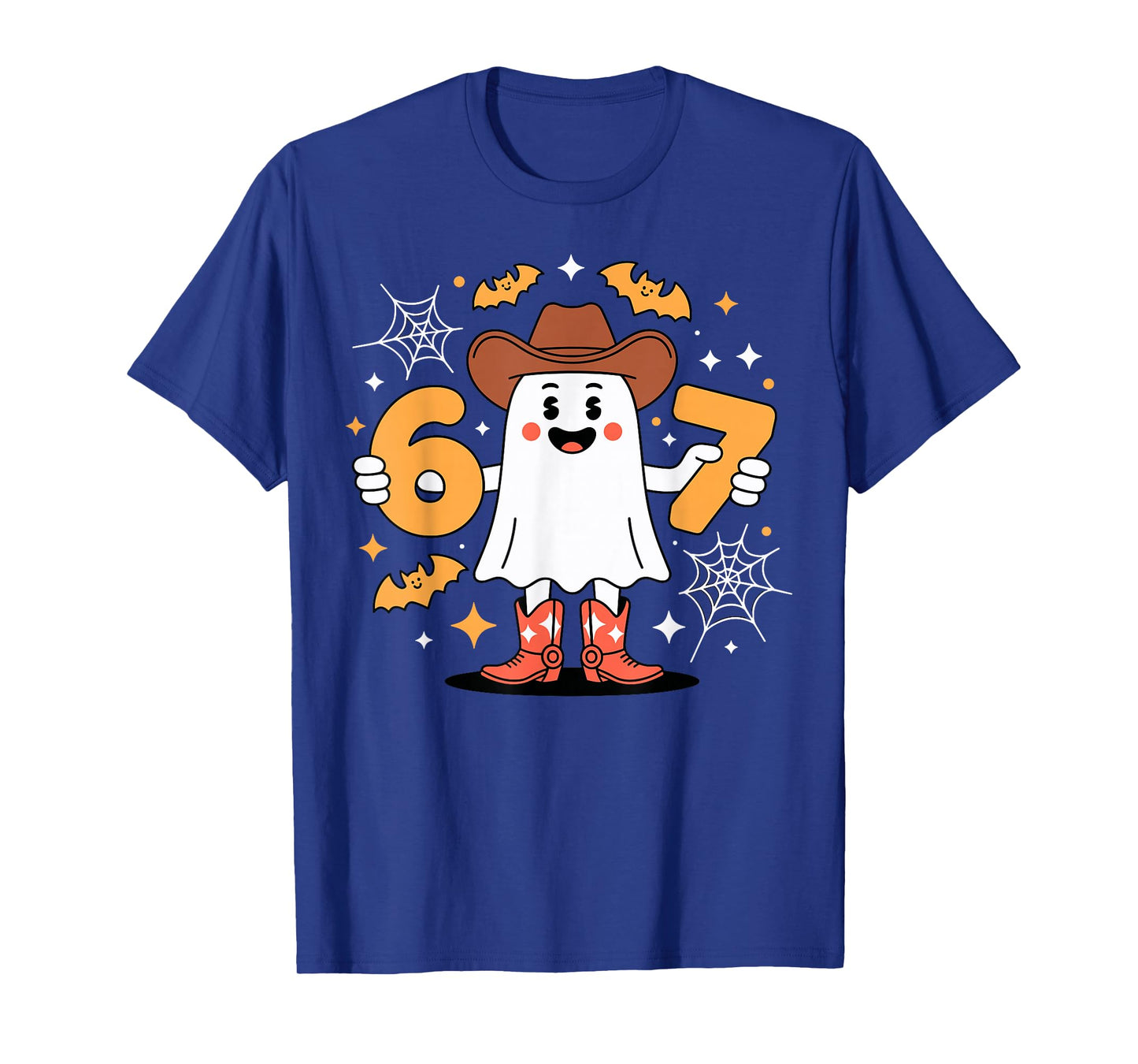 6 7 Halloween Ghost 67 Meme Gen Alpha Six Seven T-Shirt