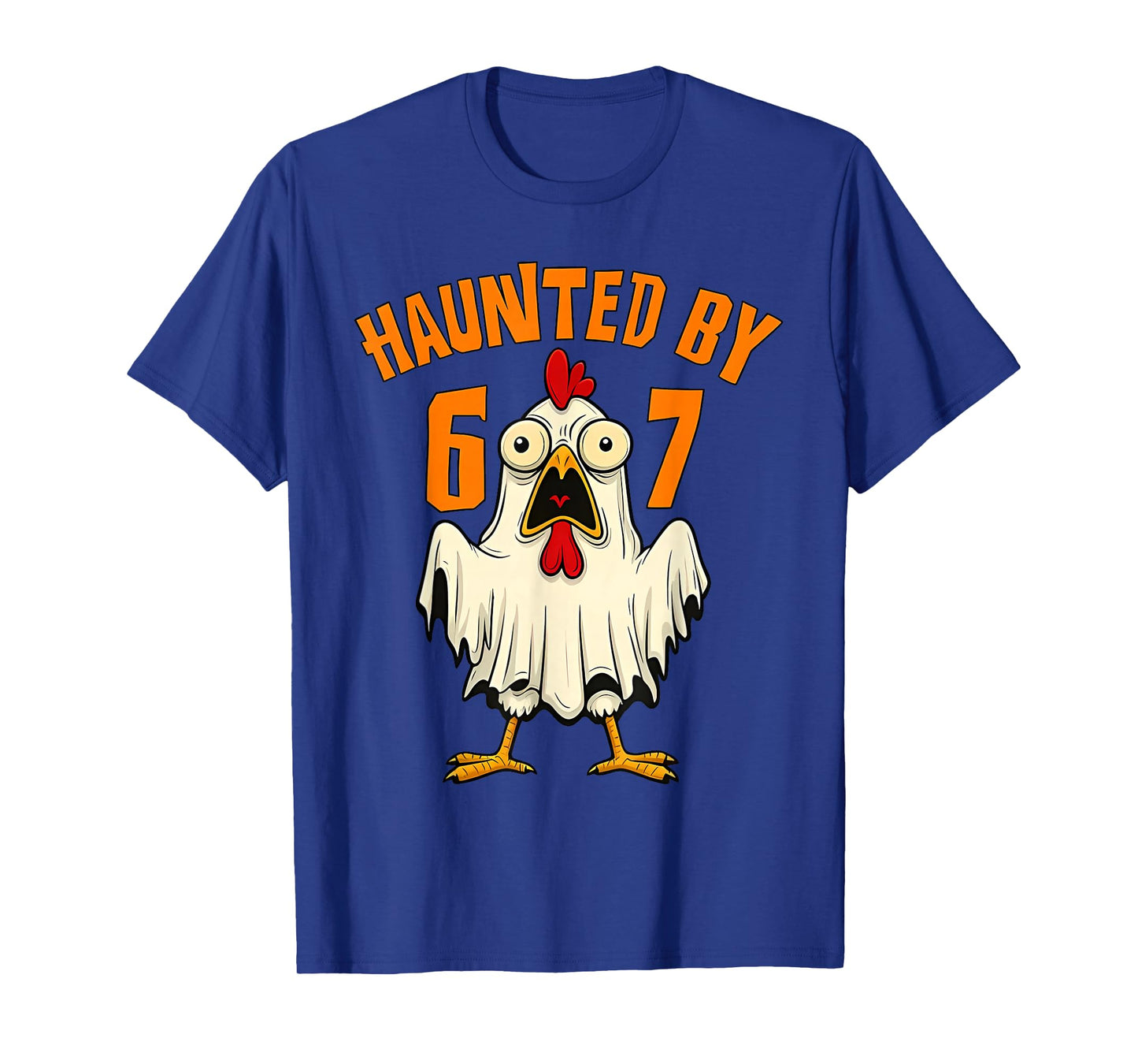 Haunted by 67 Chicken Meme Funny Halloween Boys Girls Kids T-Shirt
