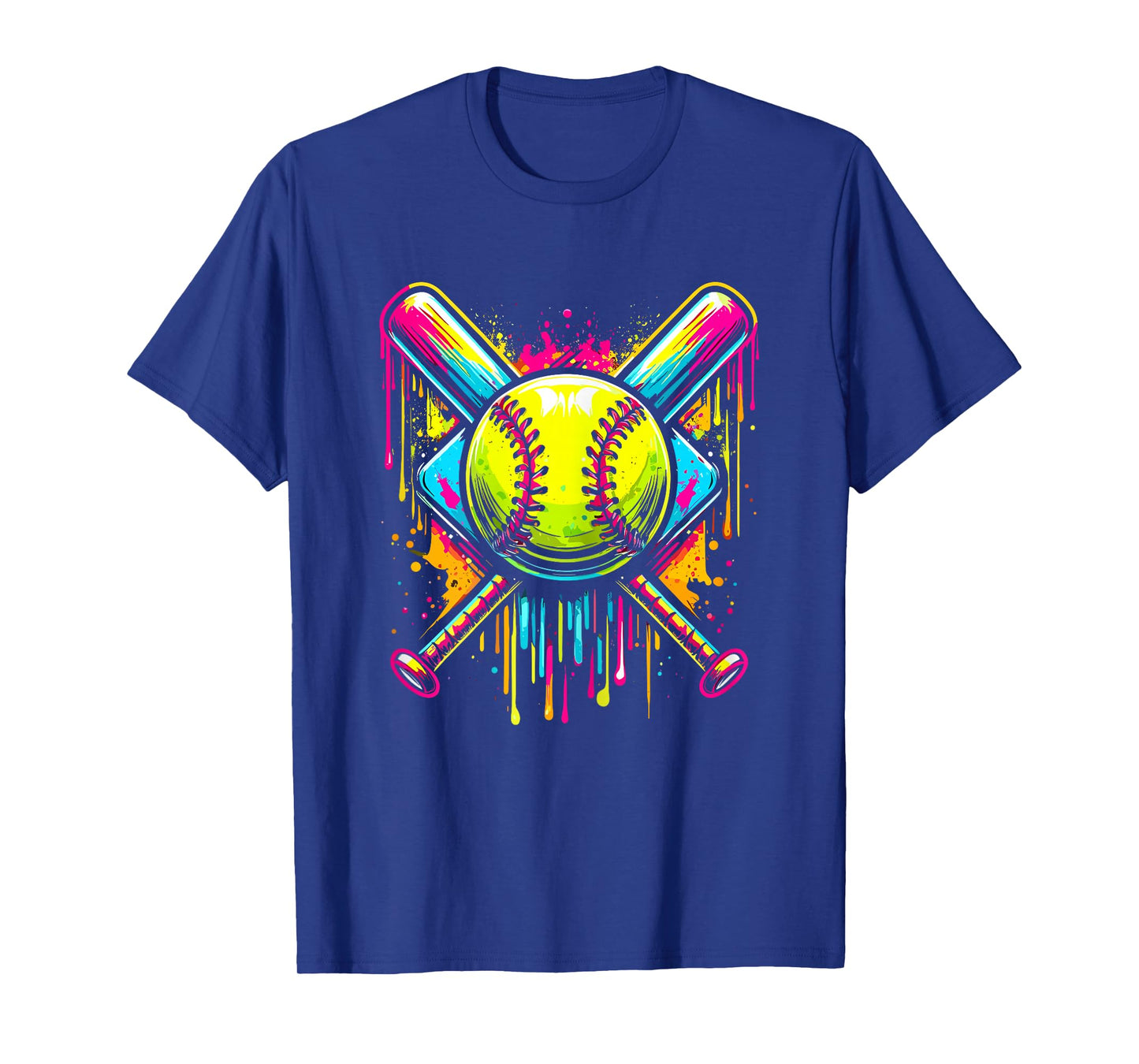 Softball Girl Ice Cream Softball Drip T-Shirt