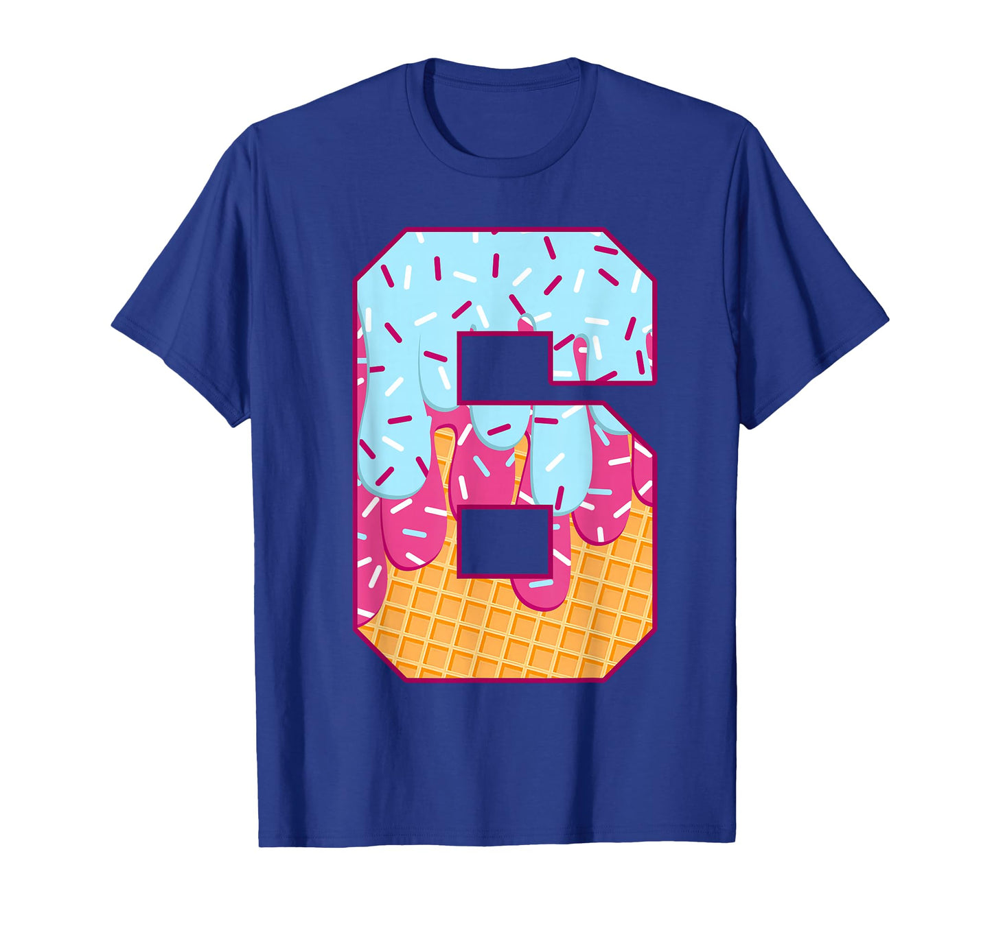 Number 6 Ice Cream Drip Matching Numbers Costume Meme T-Shirt