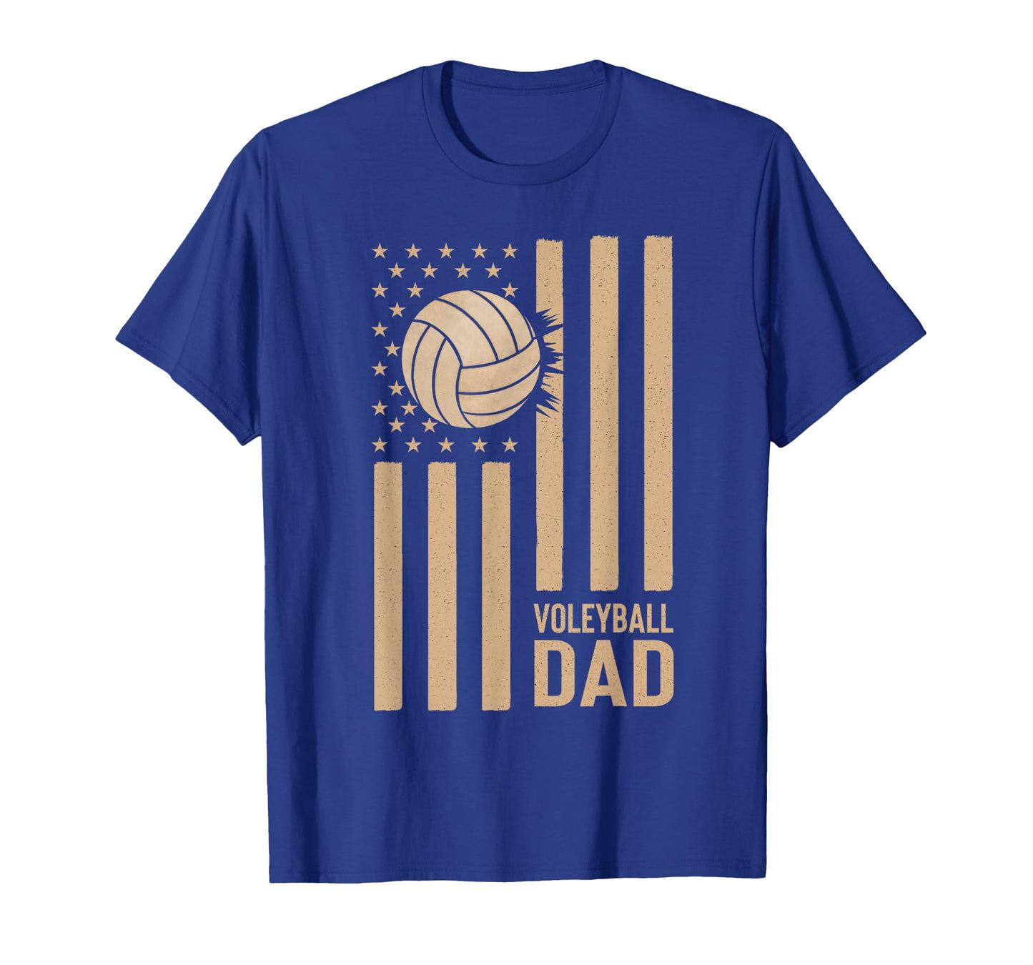 Vintage Volleyball Dad USA Flag Retro Fathers Day Daddy Men T-Shirt