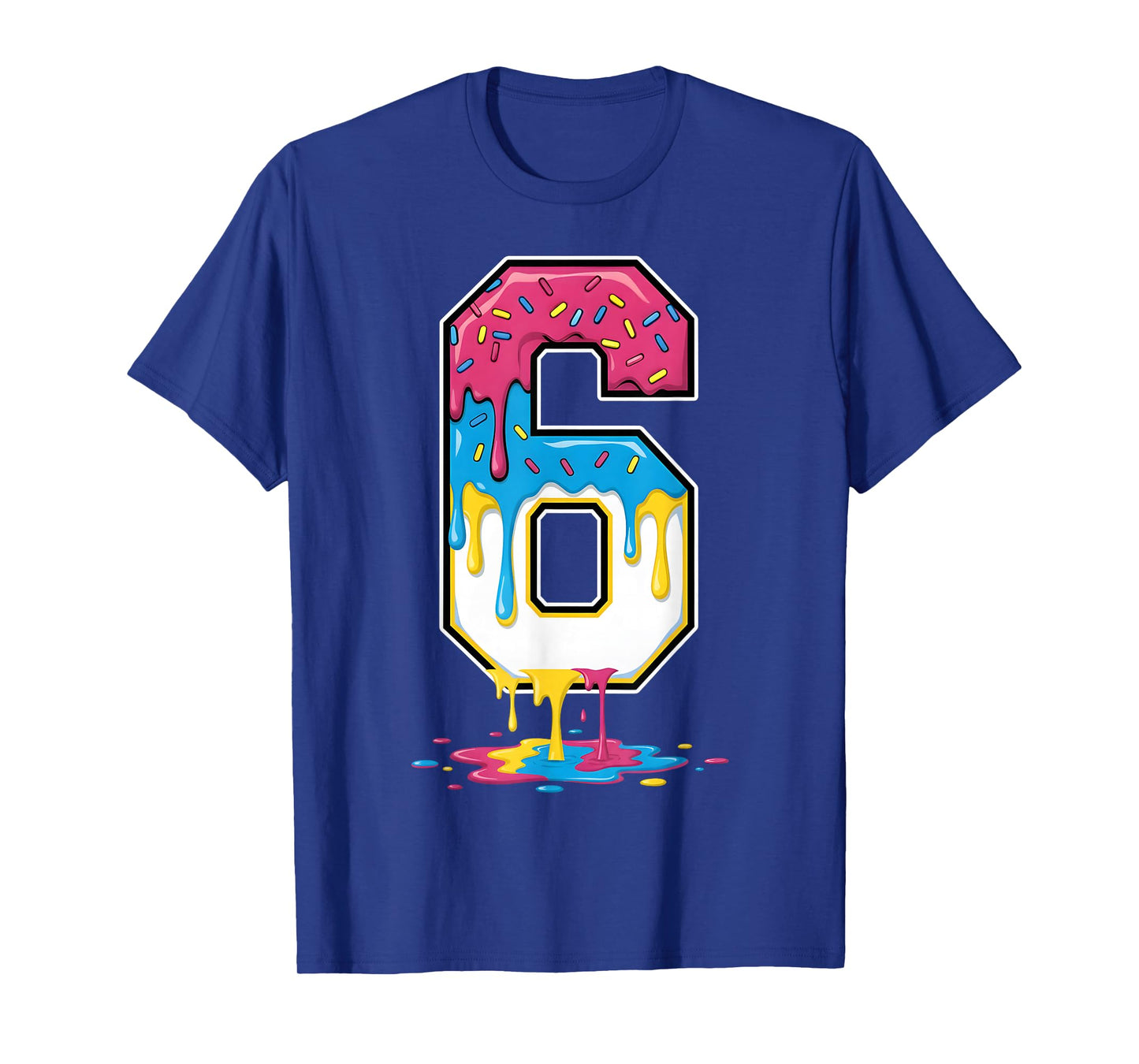 6 Number Seven Team Sports Ice Cream Drip Matching Varsity T-Shirt