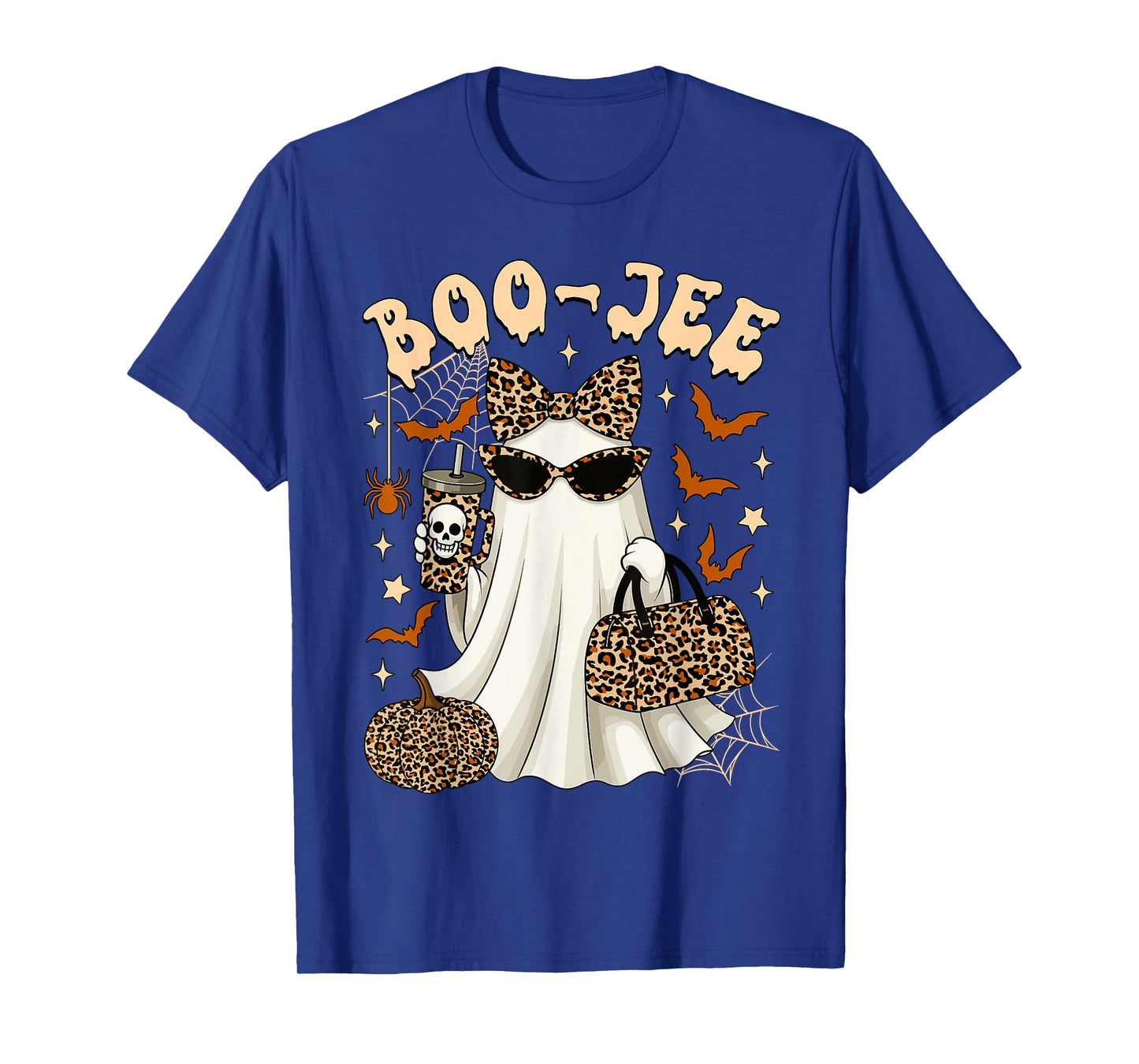 Boo JEE Coquette Leopard Ghost Coffee Halloween Boujee Ghost T-Shirt