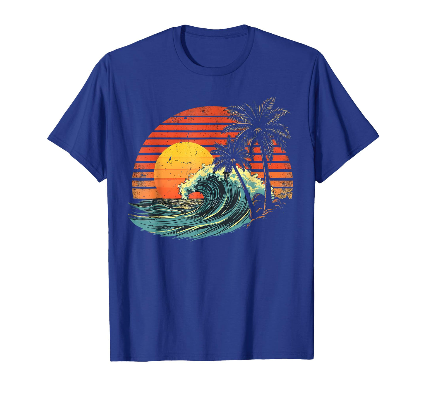 Retro Tropical Vintage Sunset Beach Palm Tree For Men Women T-Shirt