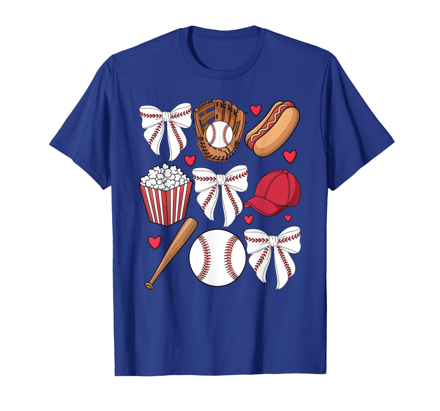 Baseball Coquette Bow Women Girls Baseball Cheer Mom Mama T-Shirt