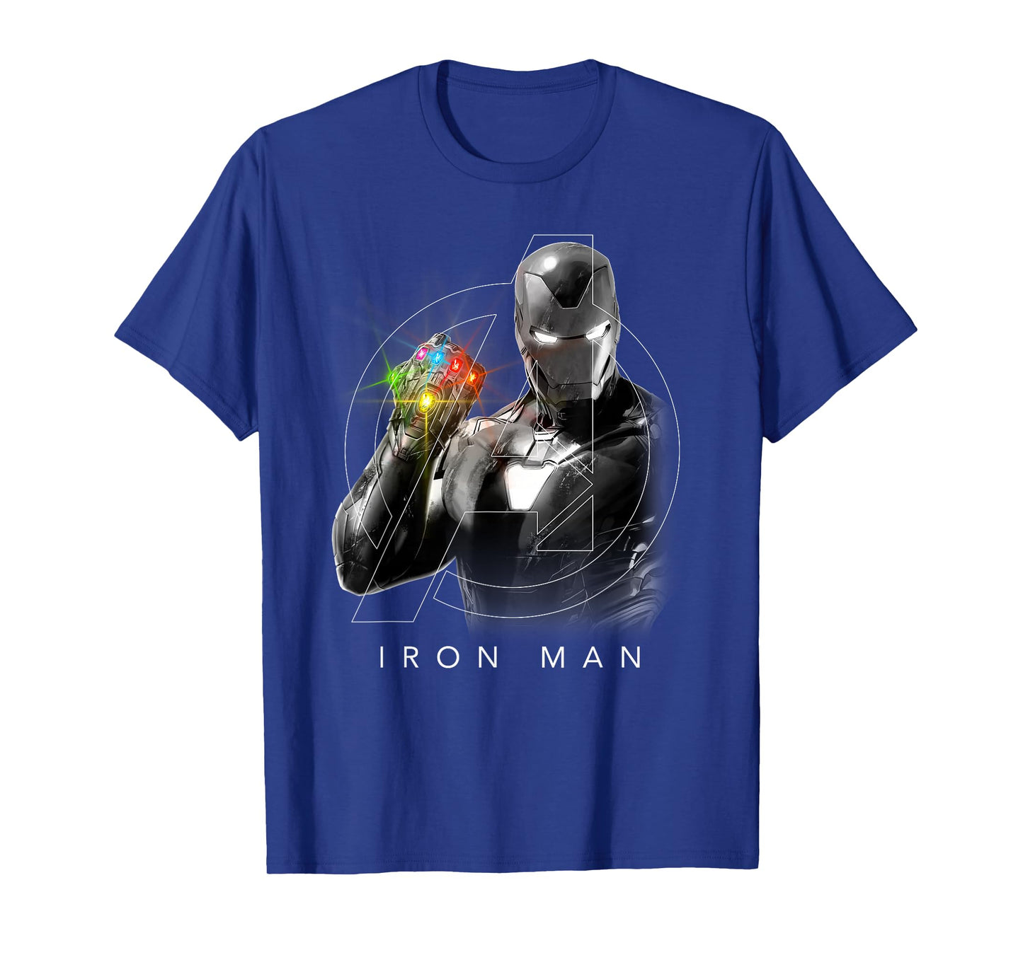 Marvel Avengers Endgame Glowing Stones Logo Overlay Portrait T-Shirt