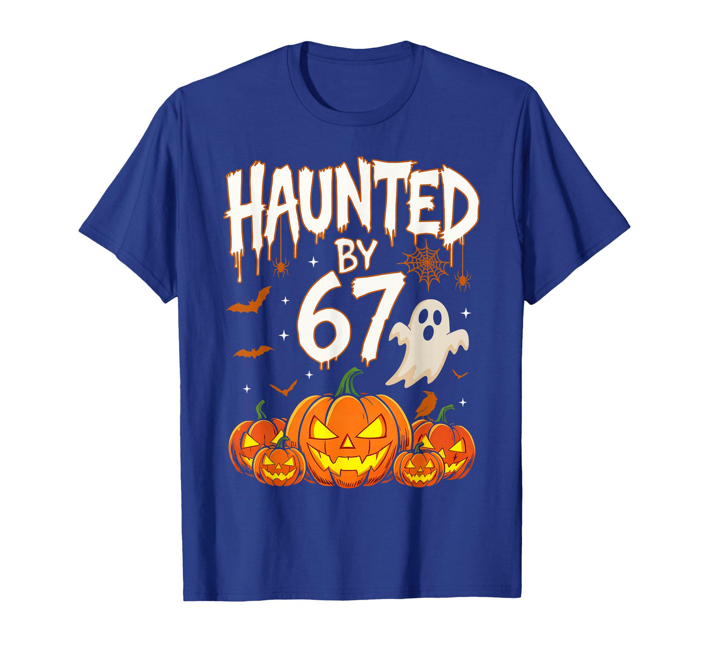 Haunted by 67 Funny Six Seven Meme Pumpkin Ghost Halloween T-Shirt