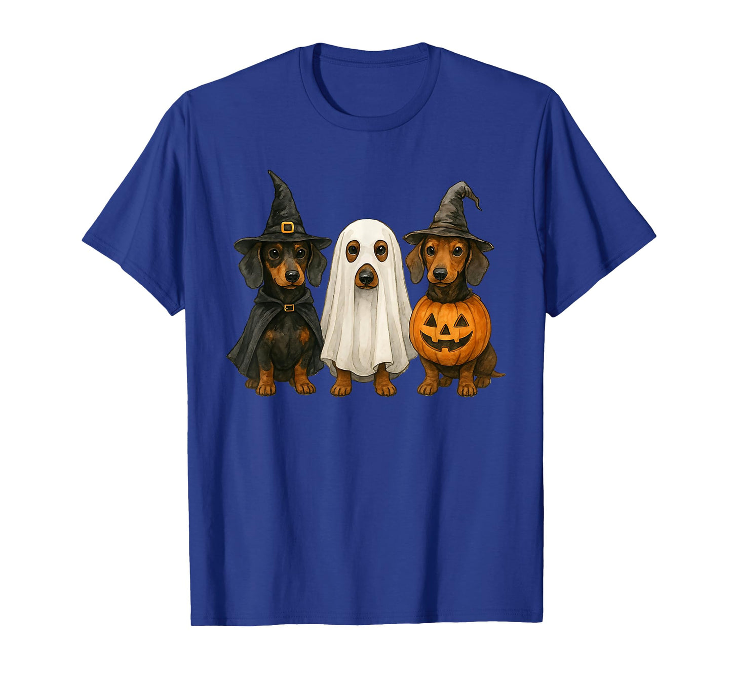 Dachshund Halloween Wiener Dog Pumpkin Weenie Witch Ghost T-Shirt