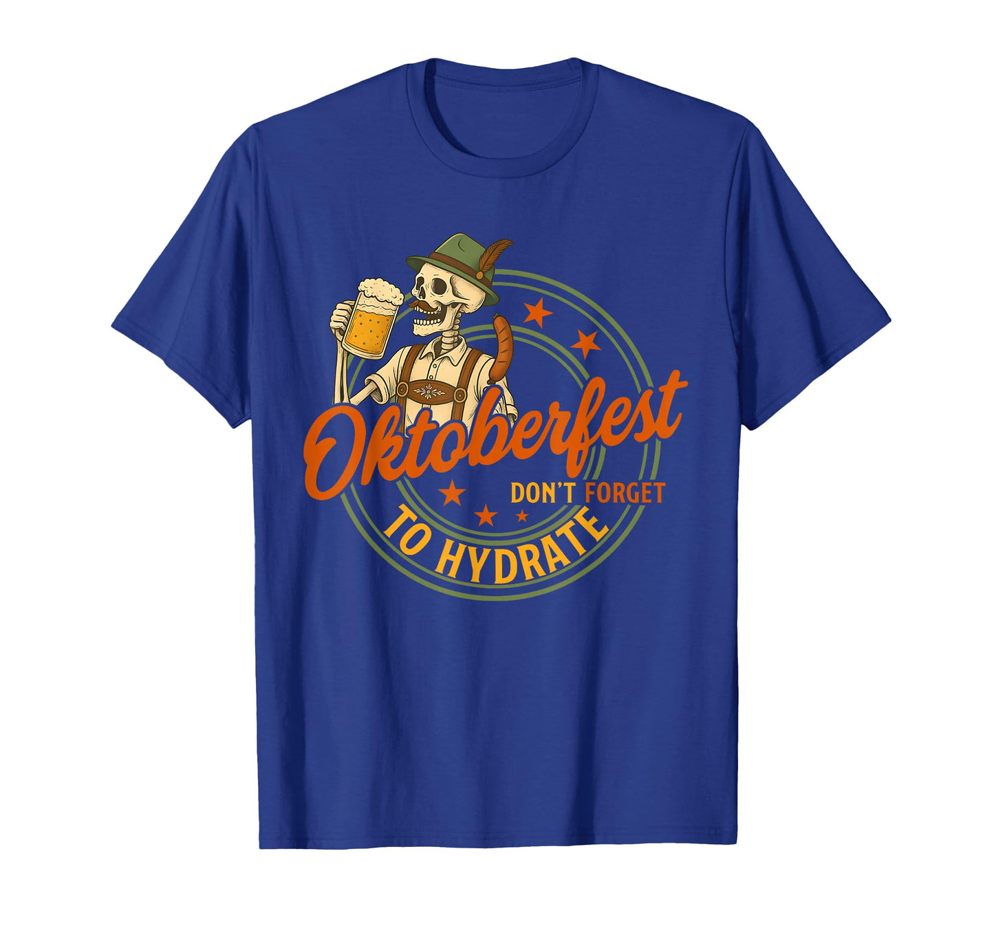 Oktoberfest Skeleton Beer Sausage Funny Party Halloween Men T-Shirt