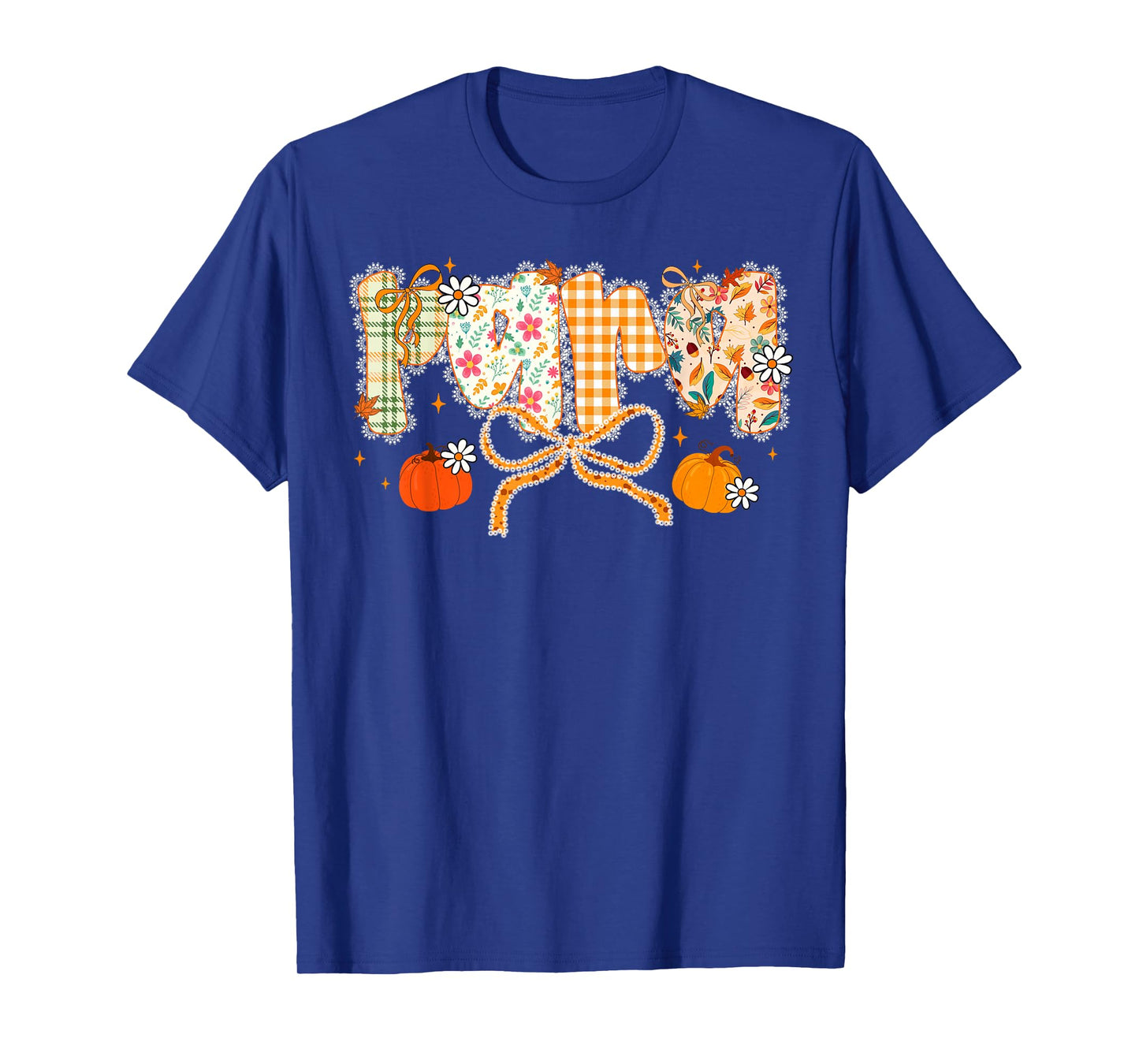 Thanksgiving Fall Autumn para Educator School Women Lace Bow T-Shirt