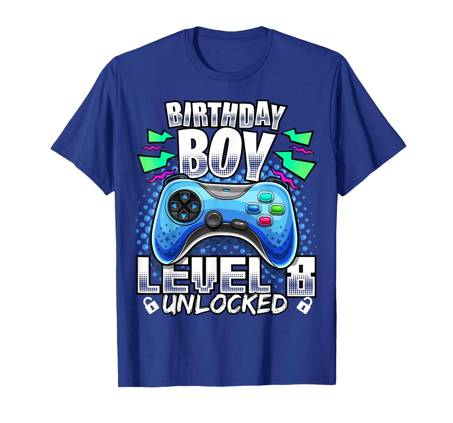 Level 8 Unlocked Video Game 8th Birthday Gamer Gift Boys T-Shirt