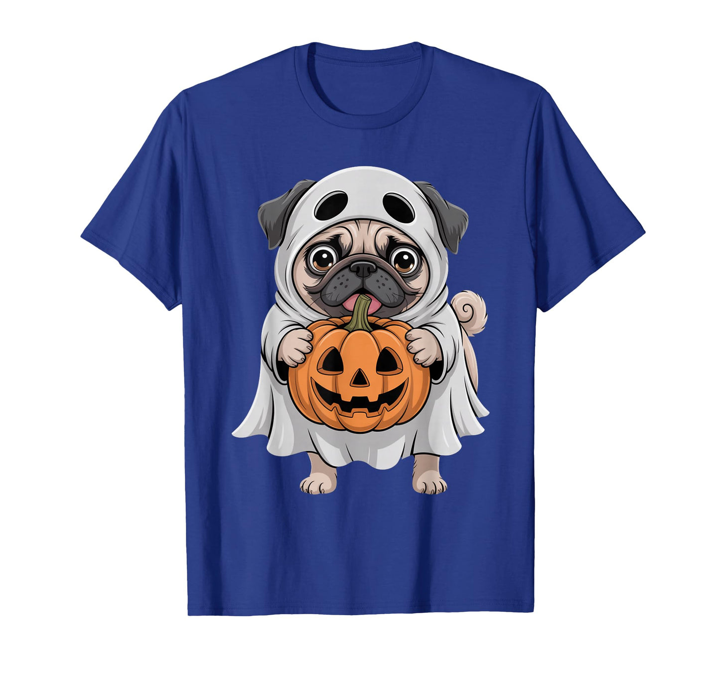 Cute Pug Ghost Pumpkin Dog Lover Halloween Costume T-Shirt