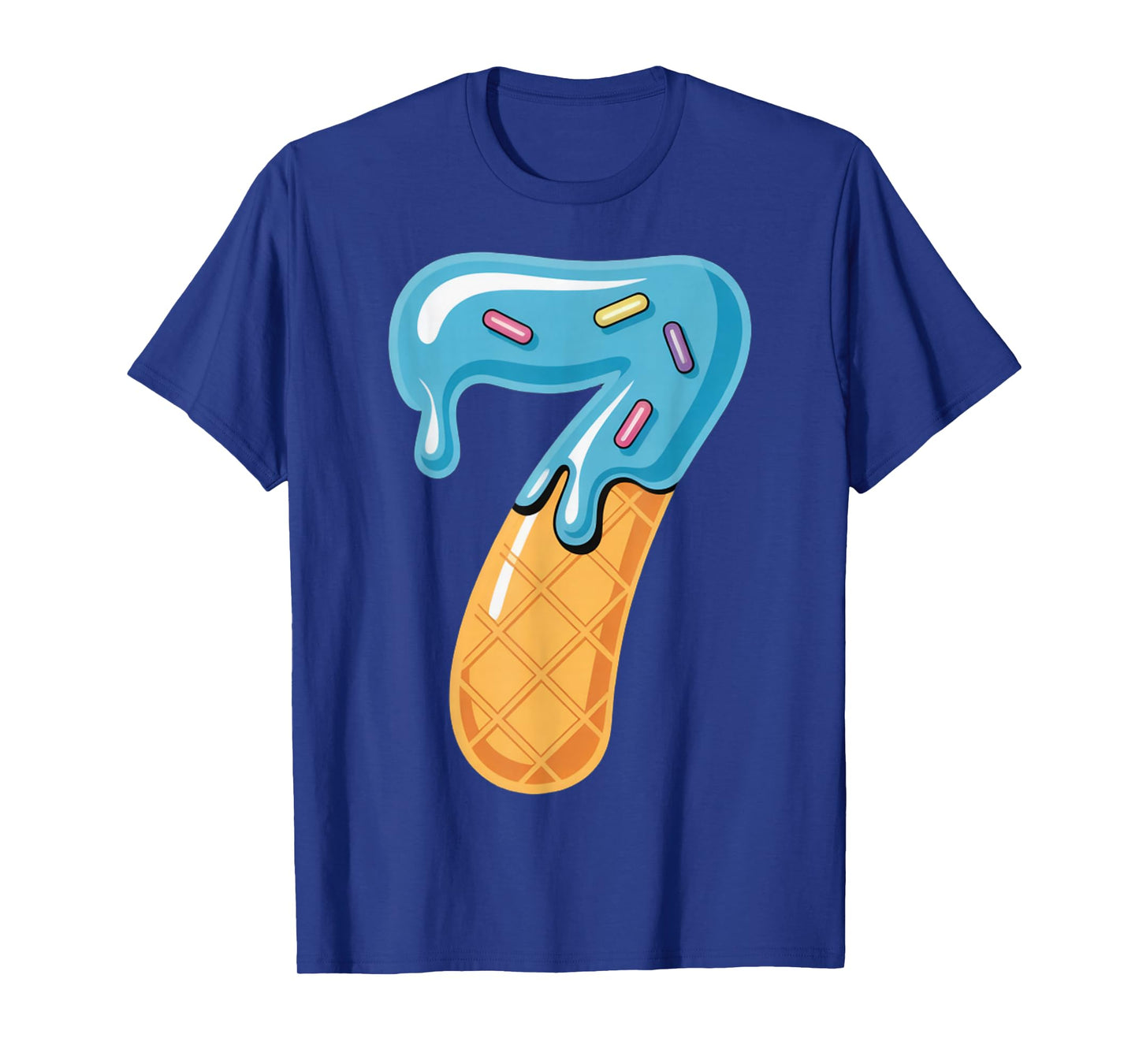 Ice Cream Drip Sports Cool Meme 7 Funny Number Matching T-Shirt