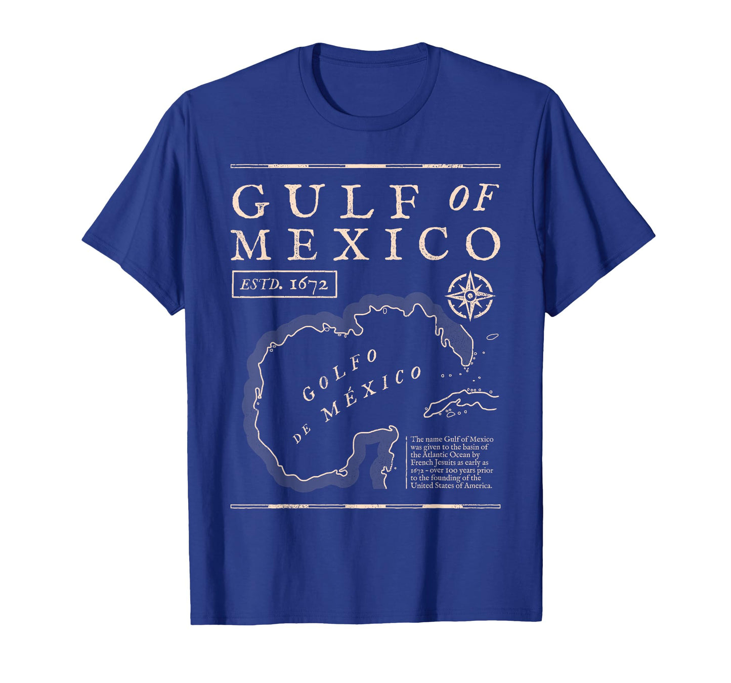 Gulf of Mexico 1672 Historic Map T-Shirt