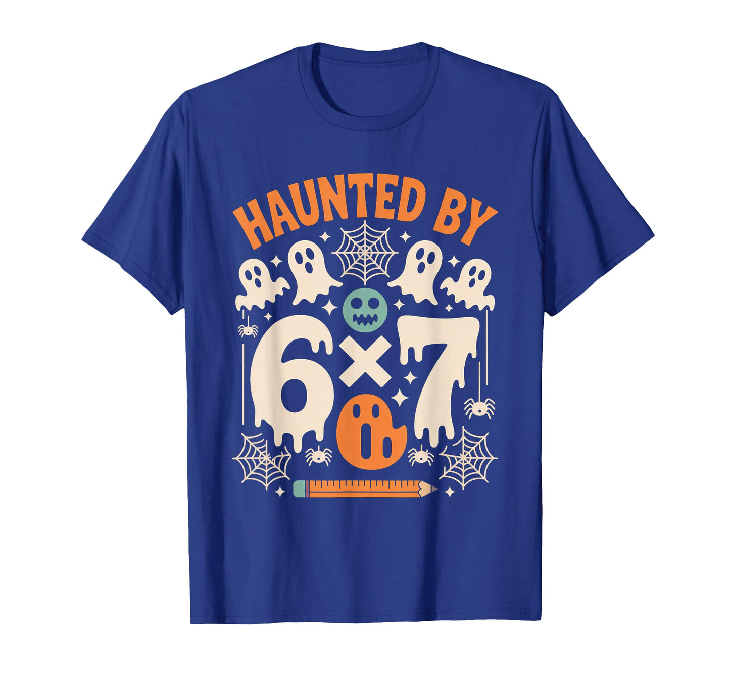 Haunted by 6x7 Funny Math Teacher Halloween Pun T-Shirt
