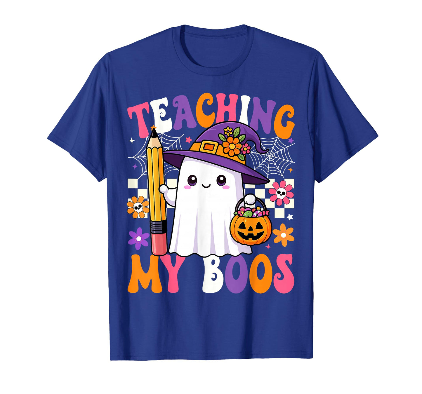 Teaching My Boos Ghost Teacher Cute Pencil Halloween Teacher T-Shirt