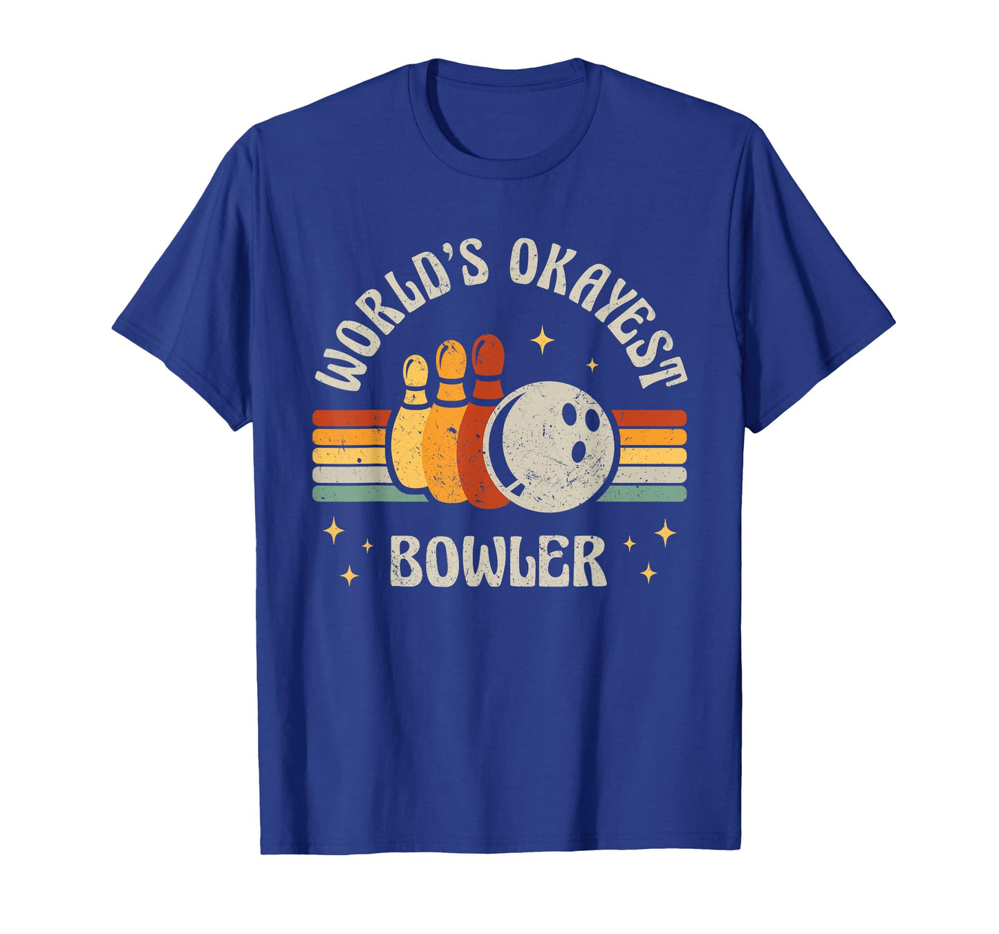 Funny Retro Bowling World's Okayest Bowler Vintage Bowler T-Shirt