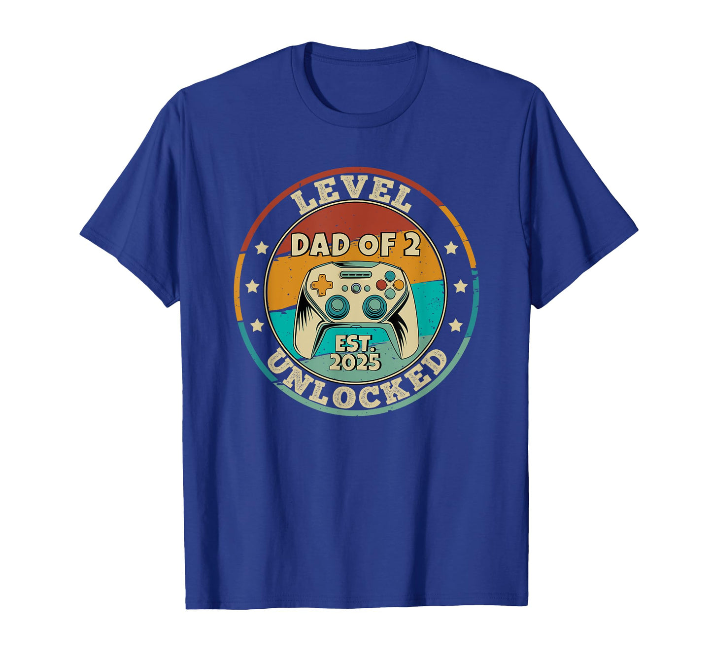 Dad of 2 Level Unlocked 2025 Promoted To Daddy Again T-Shirt