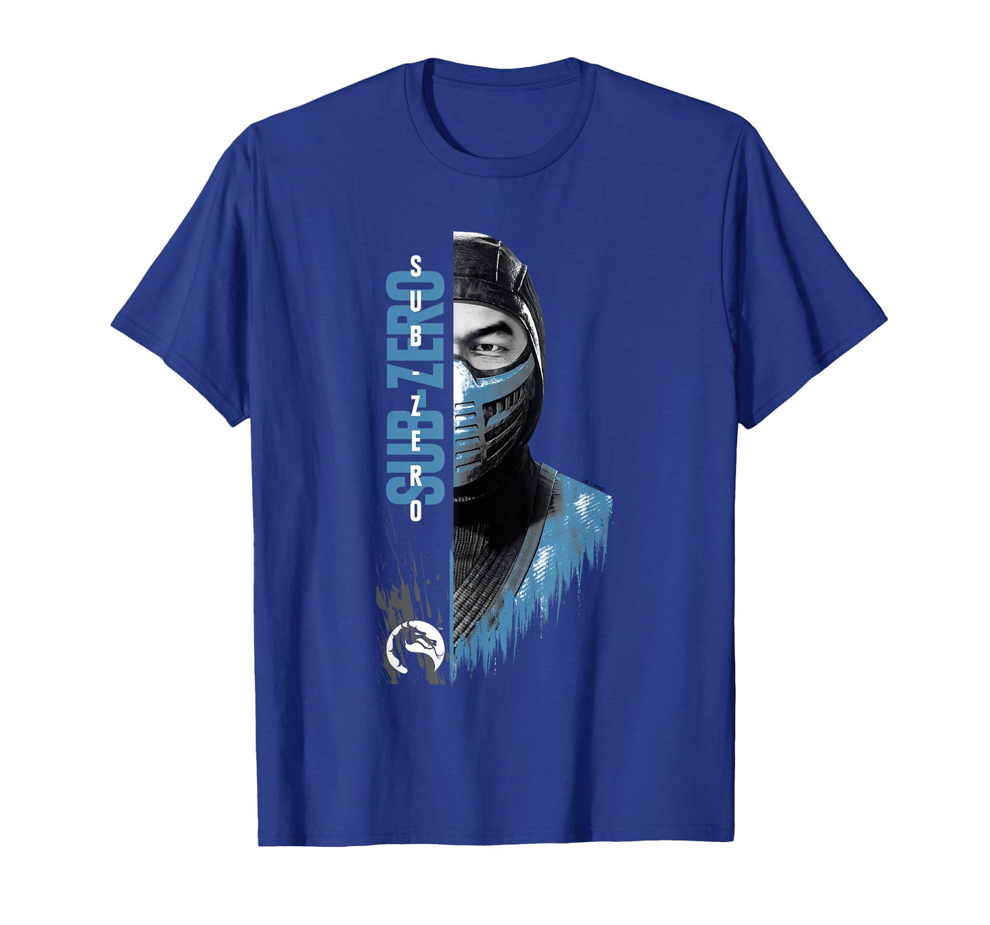 Mortal Kombat Klassic Sub-Zero Split Face Bust Portrait T-Shirt