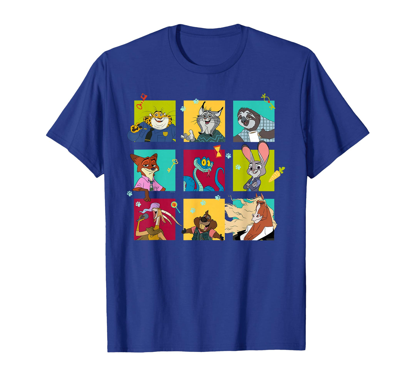 Disney Zootopia 2 Illustrated Characters Grid T-Shirt