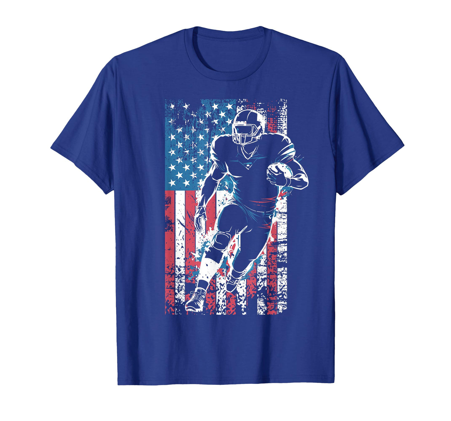 American Flag Football Player Patriotic Sports Design T-Shirt