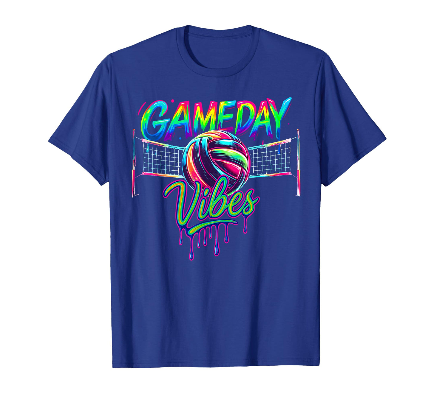 Game Day Vibes Volleyball Mom Ice Cream Drip Women Girls T-Shirt