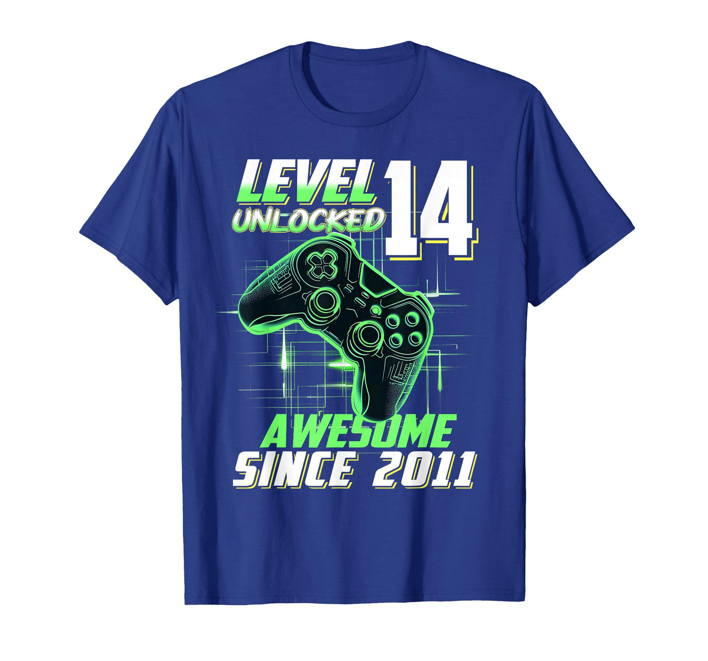 Level 14 Unlocked Awesome Since 2011 14th Birthday Gaming T-Shirt
