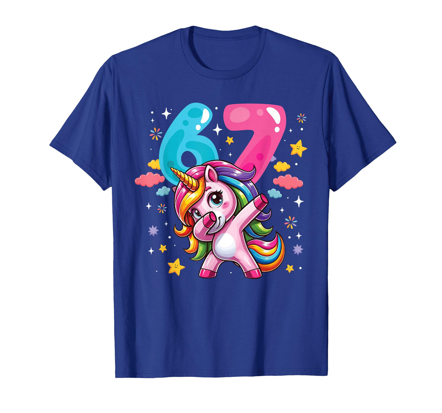 67 Meme Unicorn for Girls Six Seven Meme Brainrot Funny Kids T-Shirt