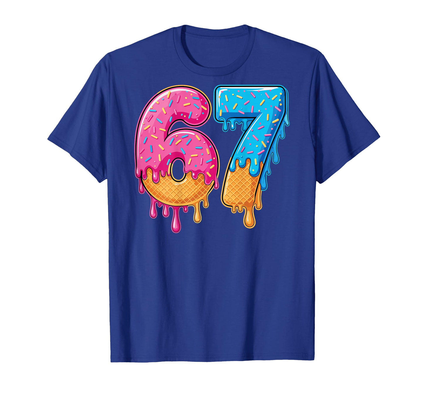 67 Ice Cream Drip Meme Six Seven Gen Alpha Slang (On Back) T-Shirt