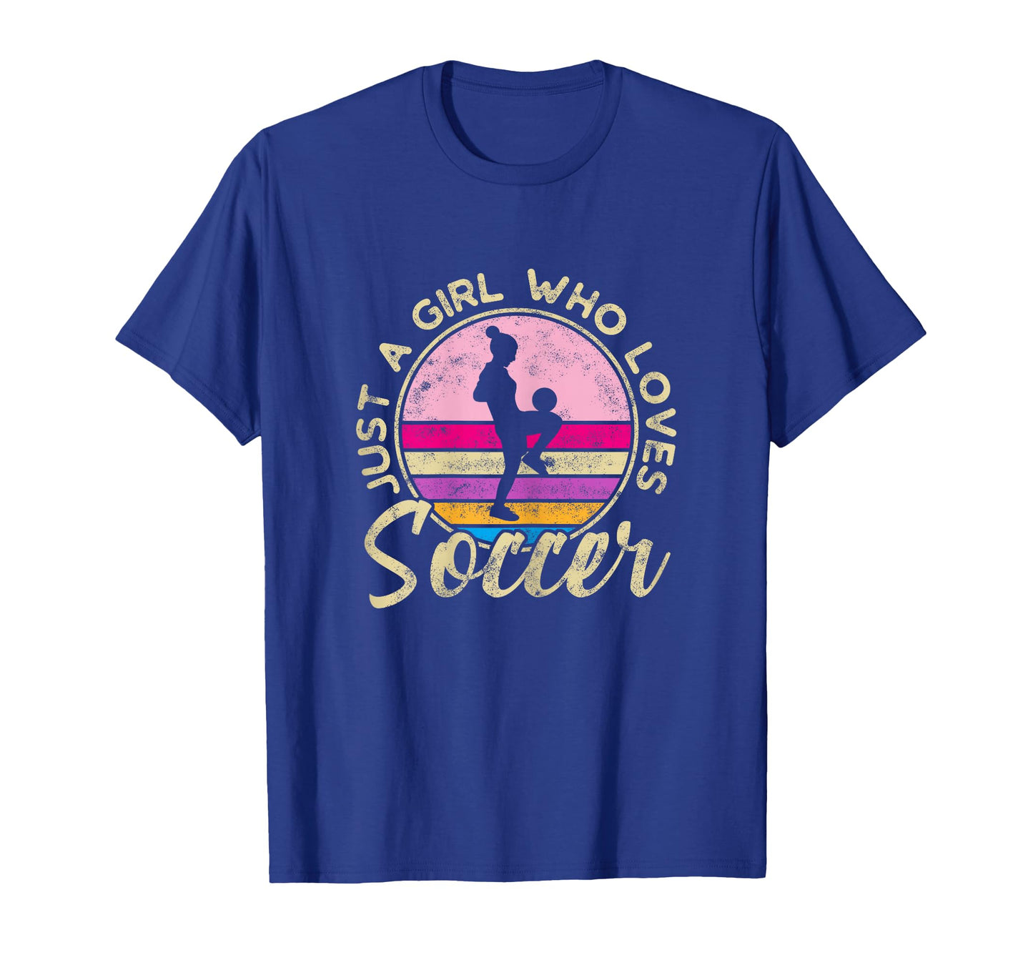 Just a Girl who loves Soccer Women Retro Vintage Soccer T-Shirt
