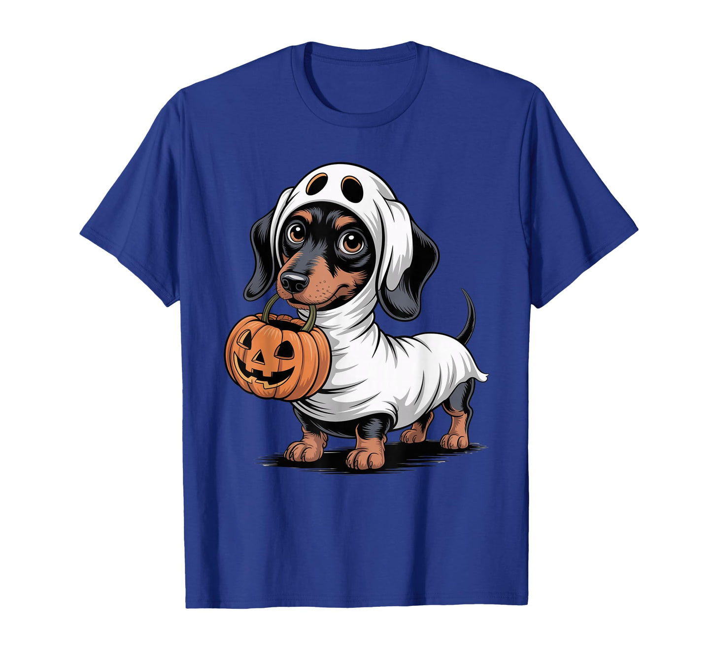 Cute Dachshund Ghost Pumpkin Sausage Dog Halloween Costume T-Shirt