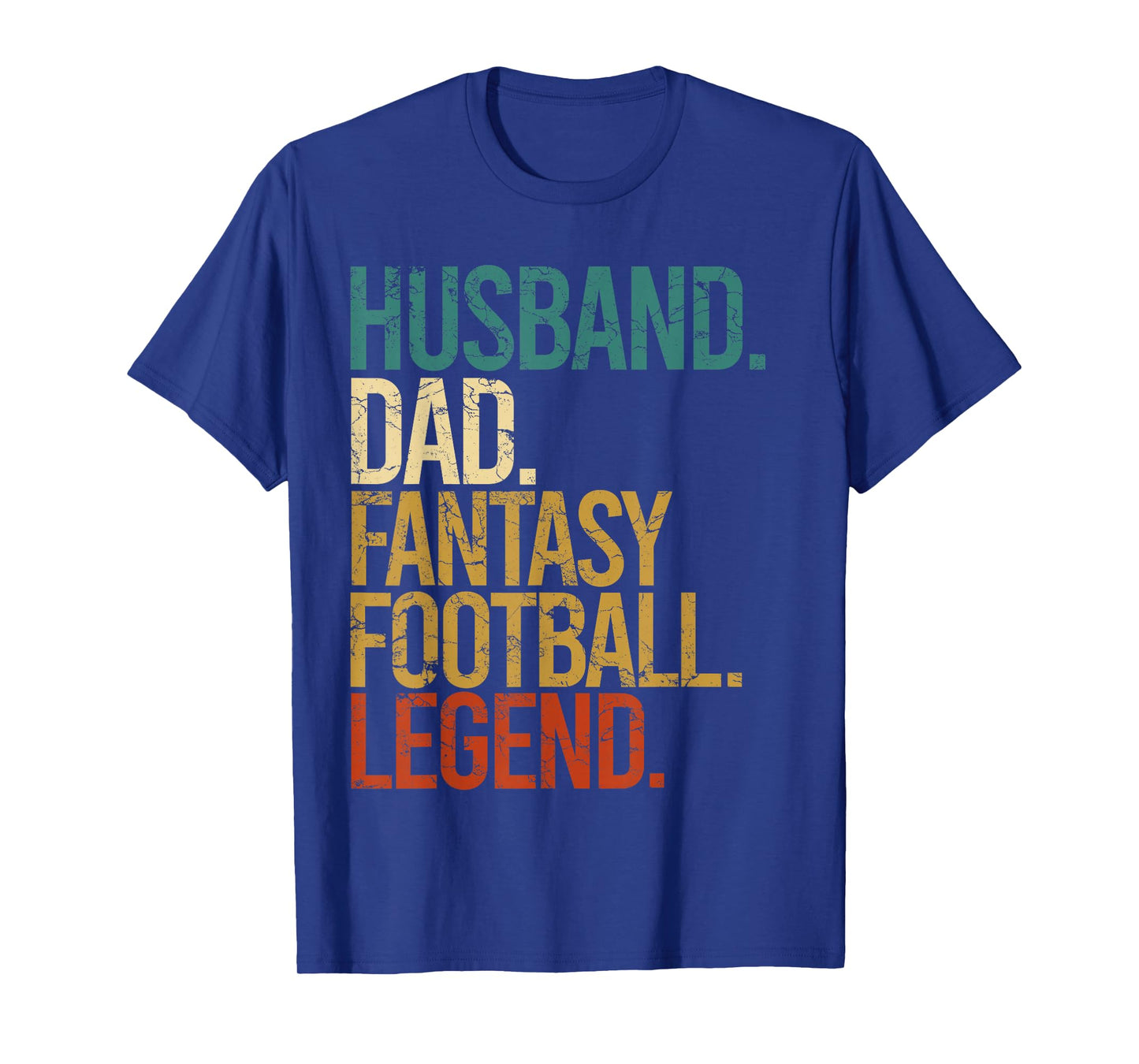 Husband Dad Fantasy Football Legend Funny Men Retro Diy Gift T-Shirt