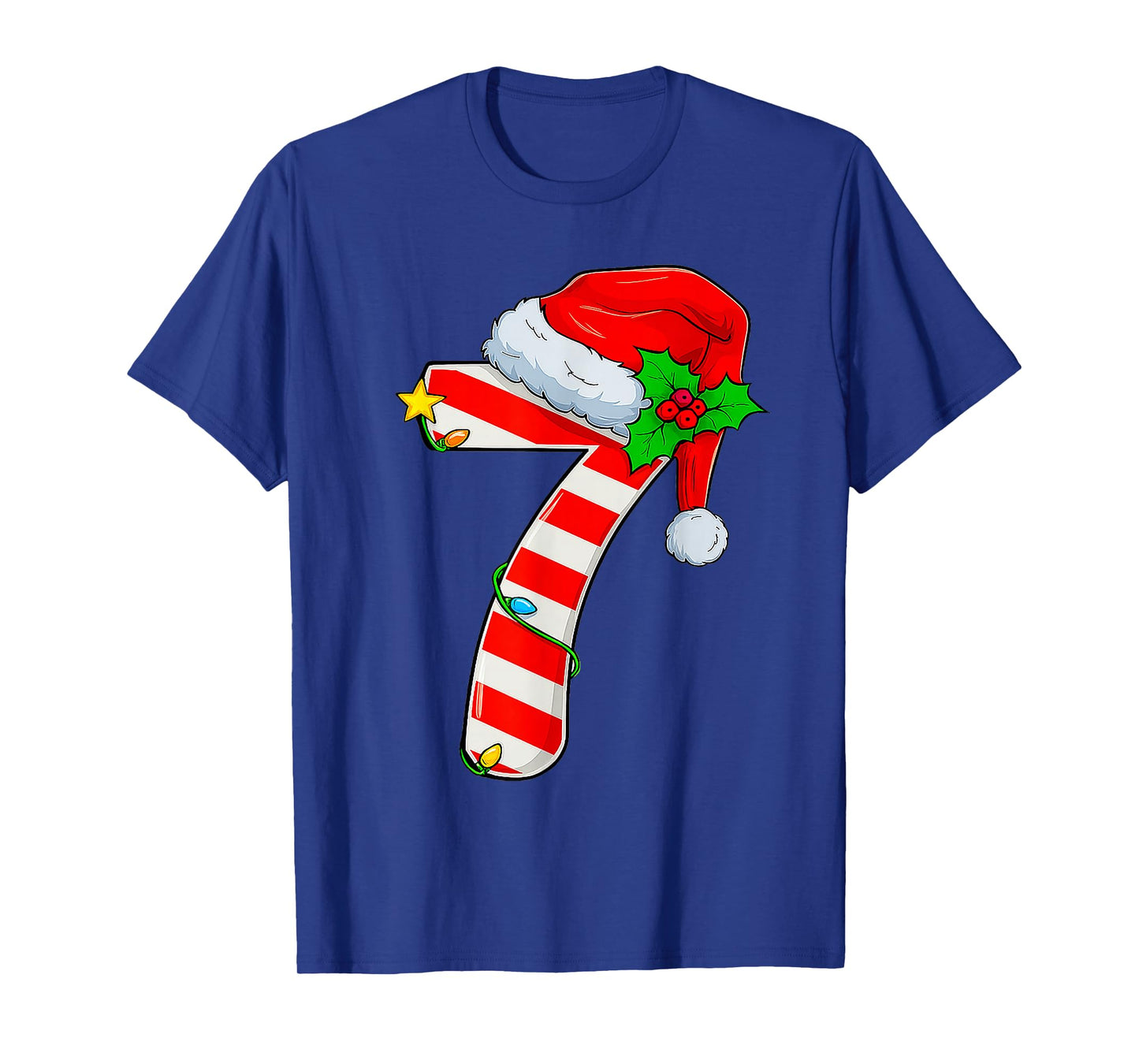 Fun Six Seven 6 7 Meme Candy Cane Lights Santa Christmas T-Shirt