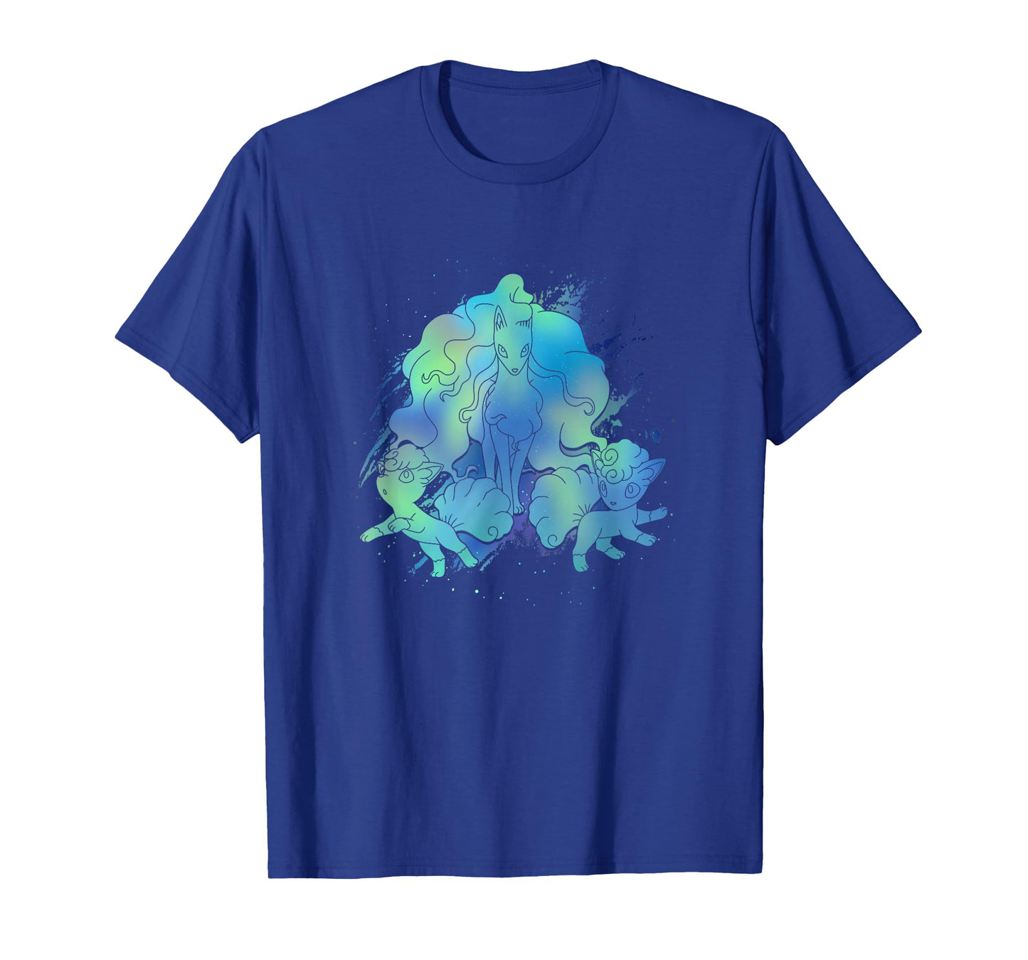 PokΓ©mon Alolan Ninetales & Vulpix Beautiful Northern Lights T-Shirt