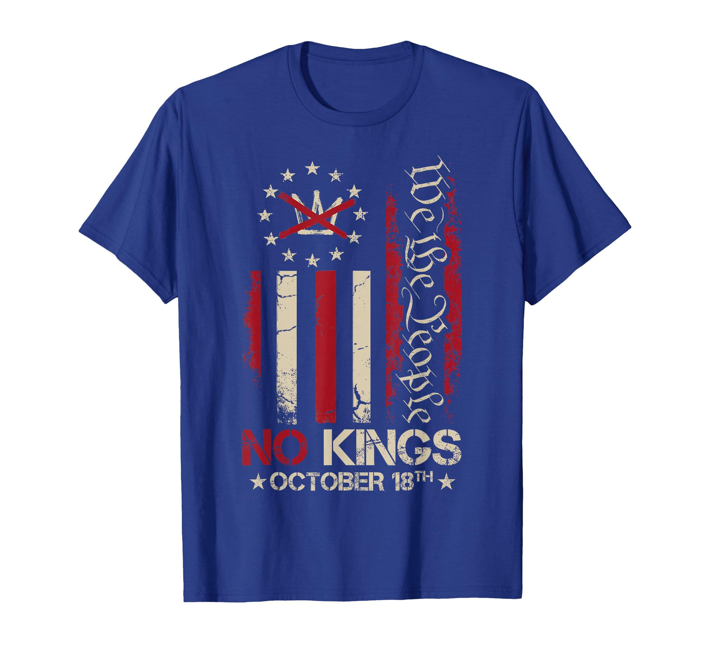 No Kings Day Patriotic America USA Flag Shirt No Kings 2025 T-Shirt