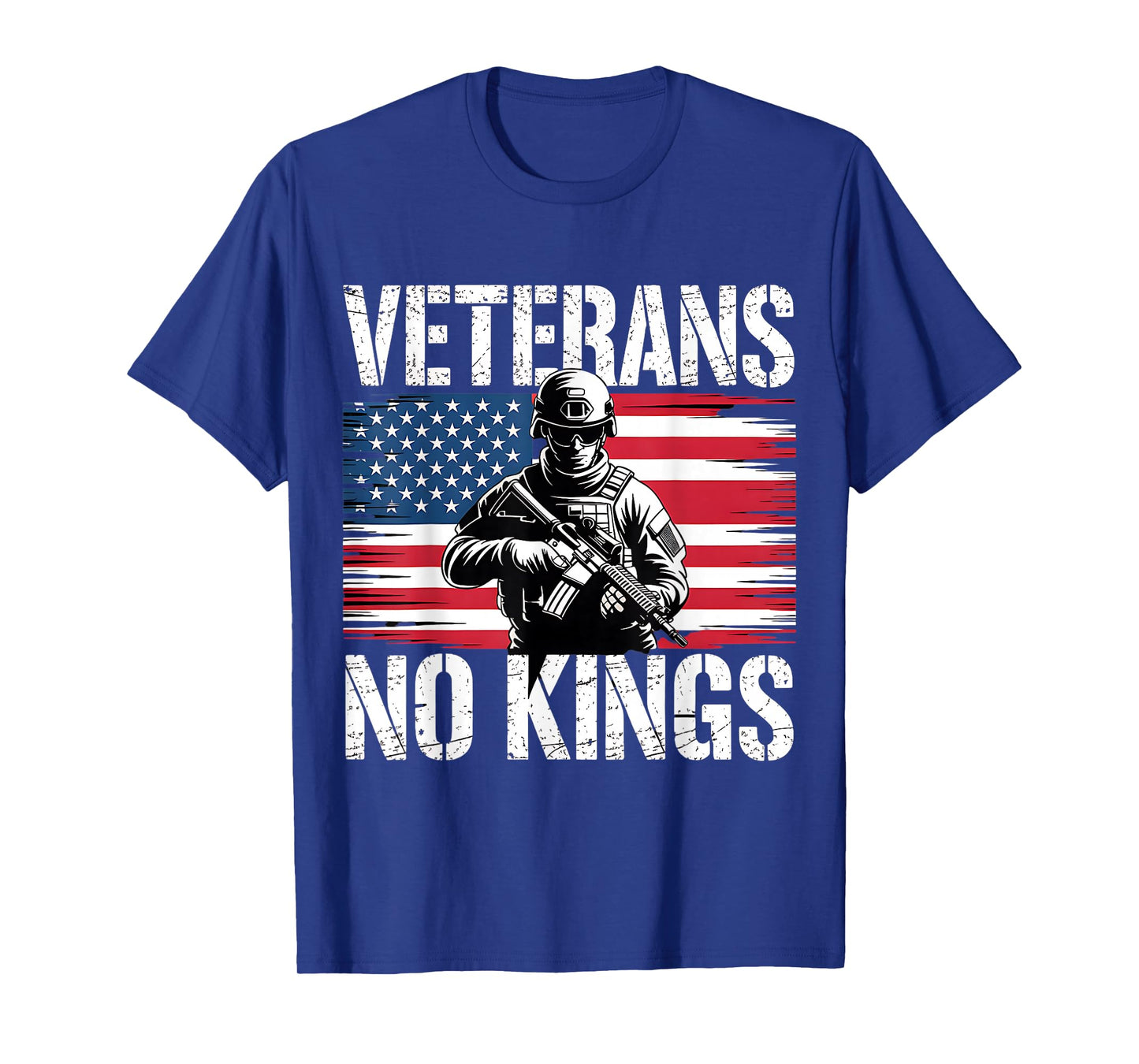 No Kings Patriotic America Flag Veterans for Men No Kings T-Shirt