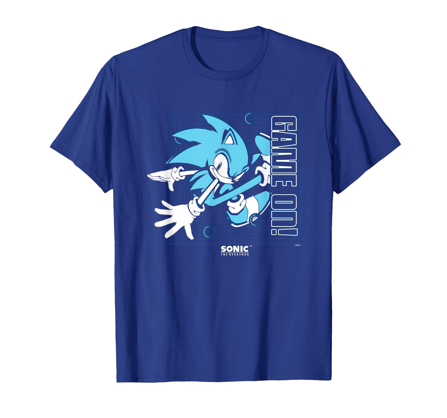 Sonic The Hedgehog Game On! Gold Rings Vintage Grid T-Shirt