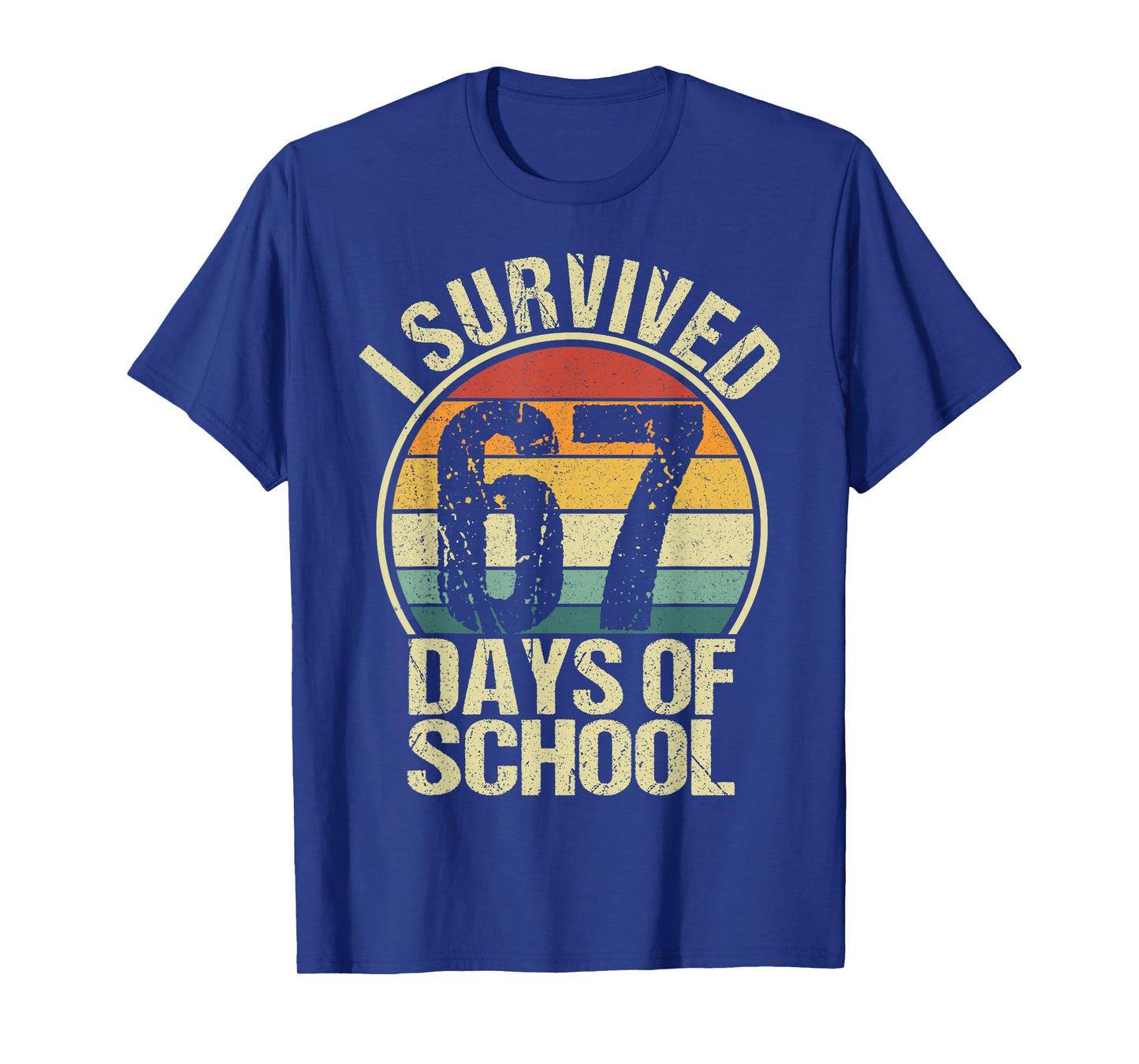 Funny Vintage I Survived 67 Days of School Teachers Students T-Shirt
