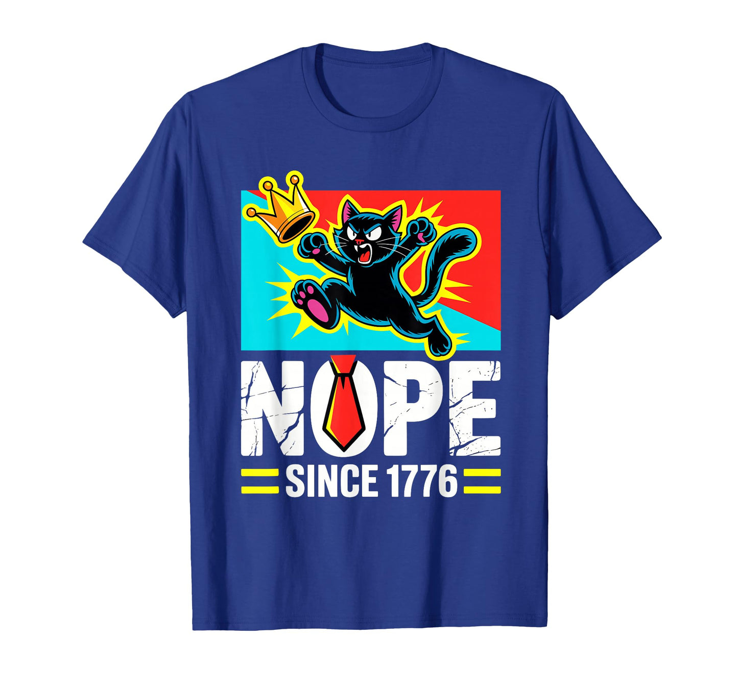 Black Cat Nope Since 1776 Funny No Kings October 18 T-Shirt