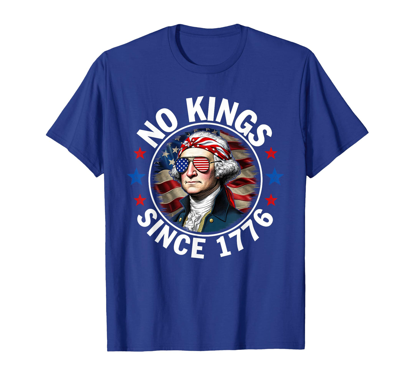 No Kings in America Since 1776 Distressed USA Flag Vintage T-Shirt