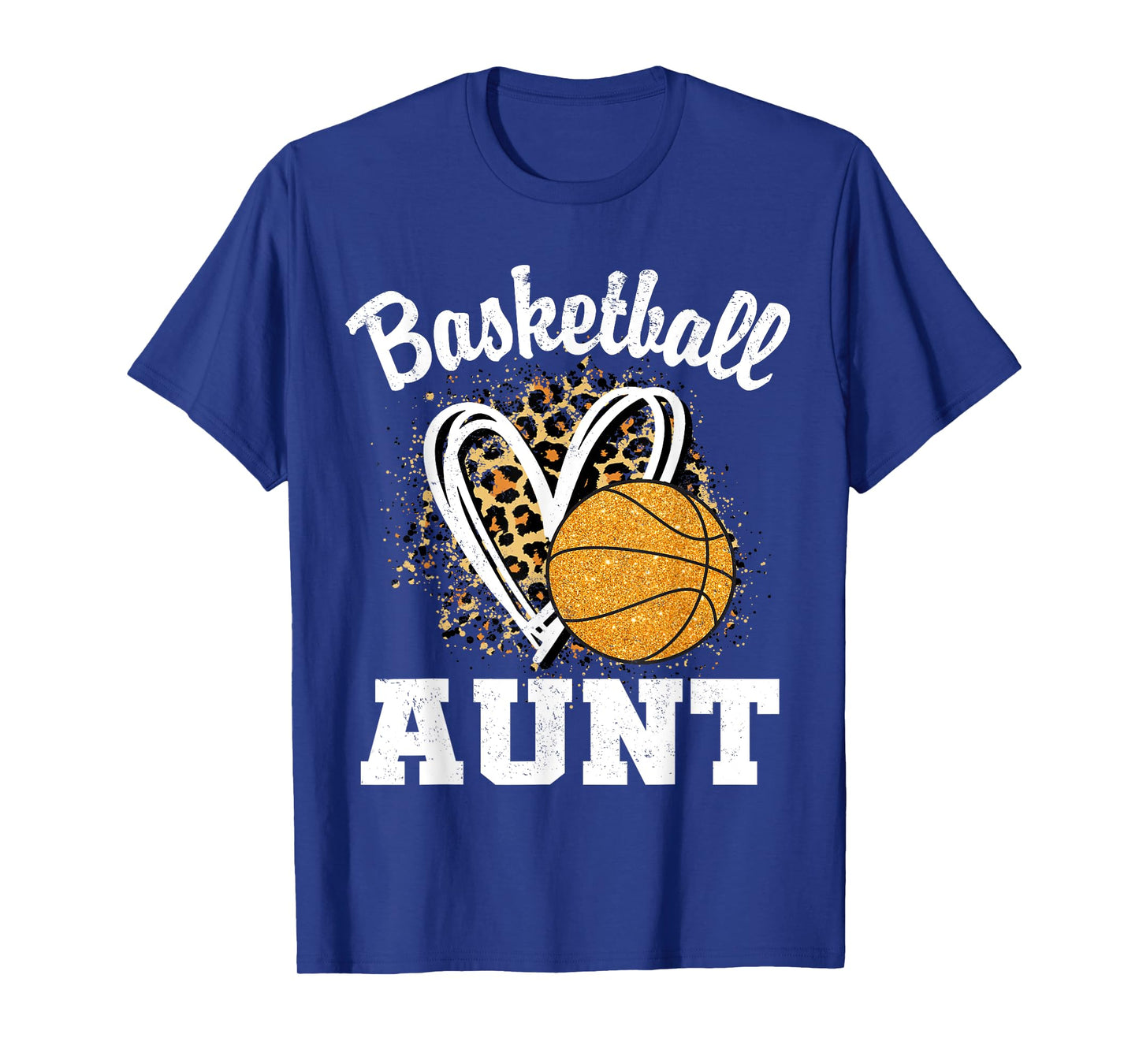 Basketball Aunt Leopard Heart T-Shirt