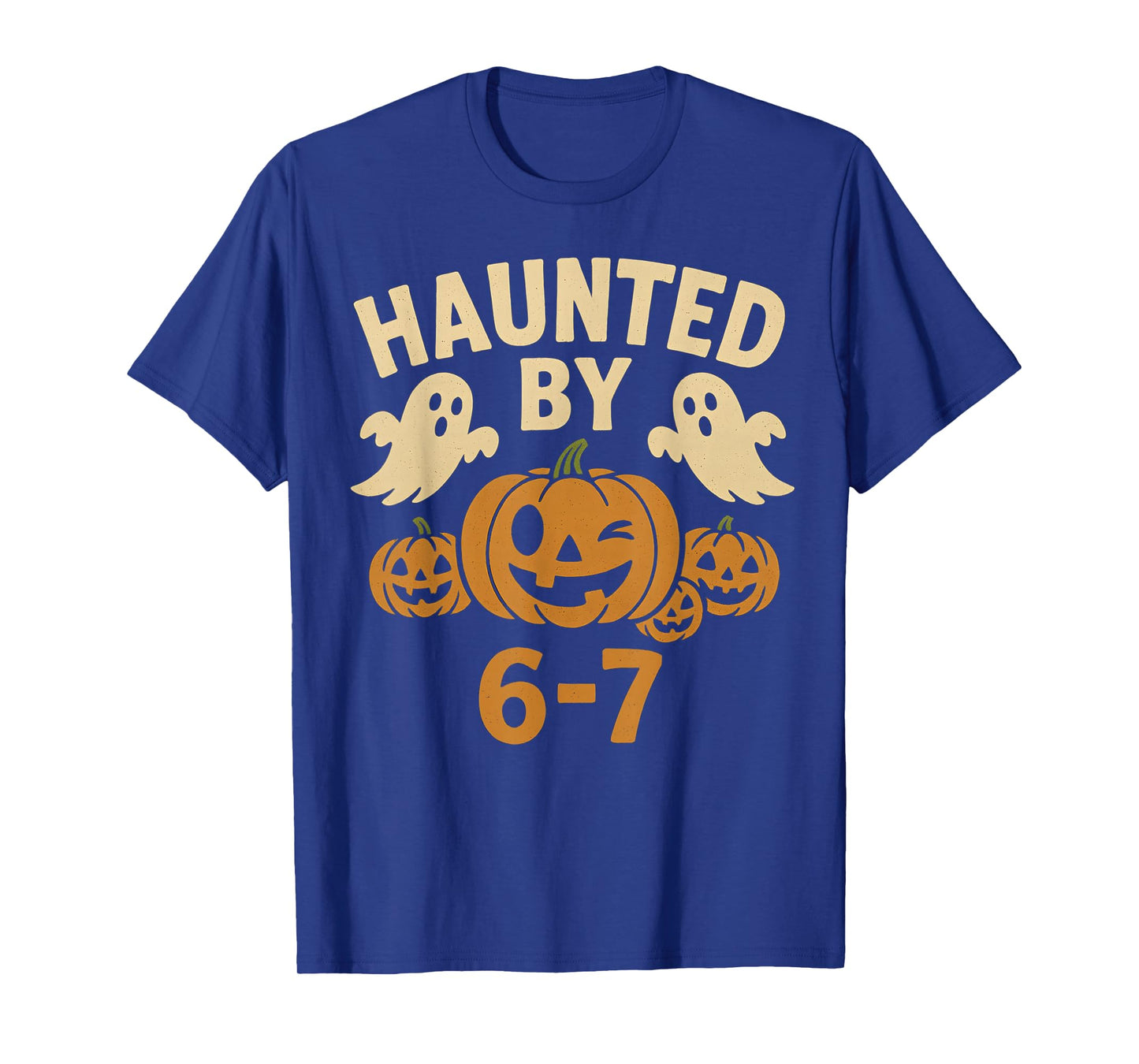 Haunted by 6-7 Retro Halloween 67 Ghost Pumpkin Funny Kids T-Shirt