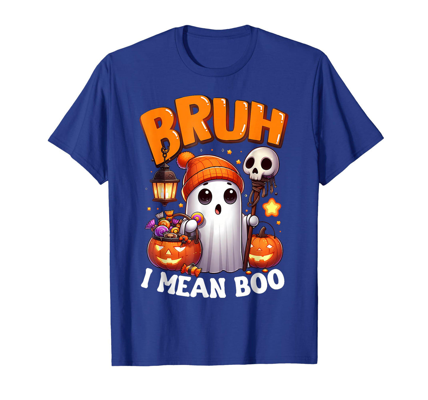 Cute Ghost Trick Or Treat Candy Bruh Ghost Halloween T-Shirt