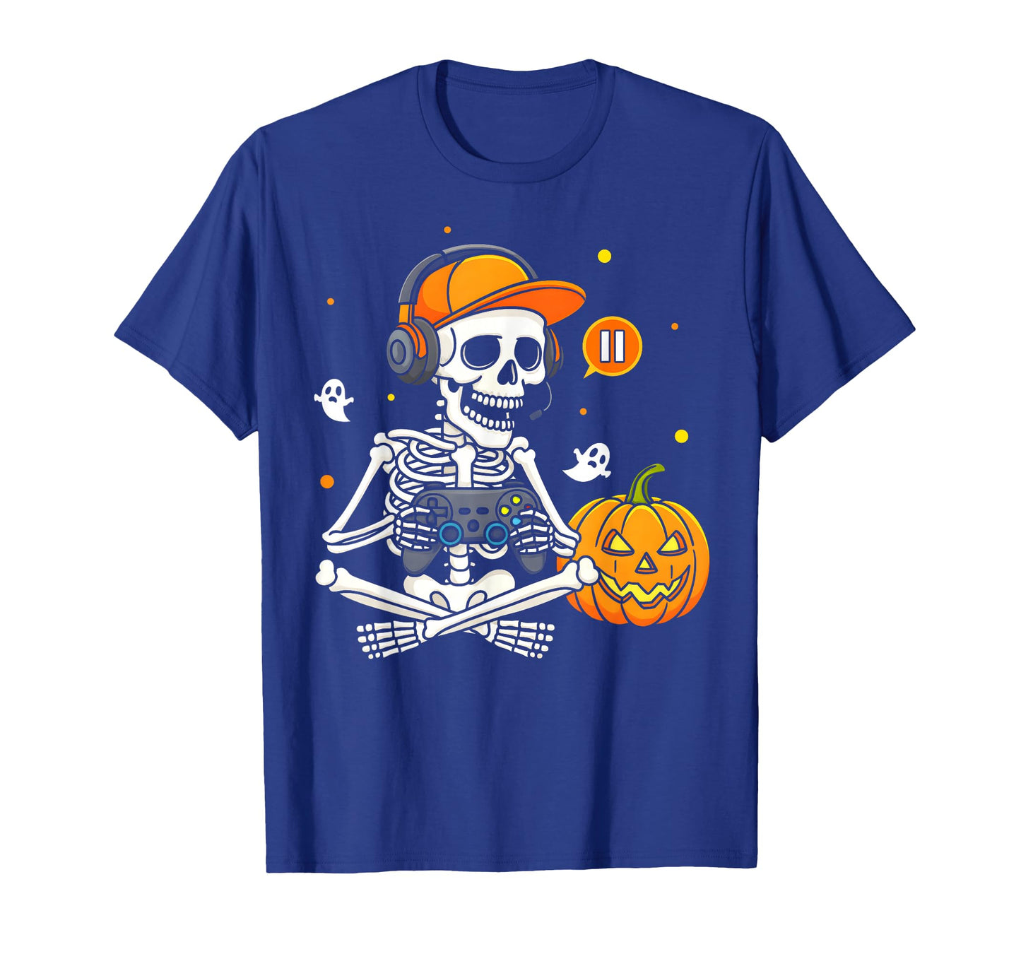 Funny Gaming Hallowen Skeleton Gamer Video Kids Boys T-Shirt